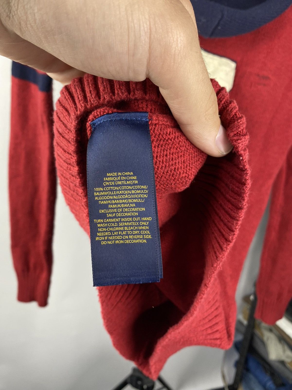 Polo Ralph Lauren × Vintage Polo Ralph Lauren Womens Medium Sweater Hoodie Red Designer Size M / US 6-8 / IT 42-44 - 5 Thumbnail