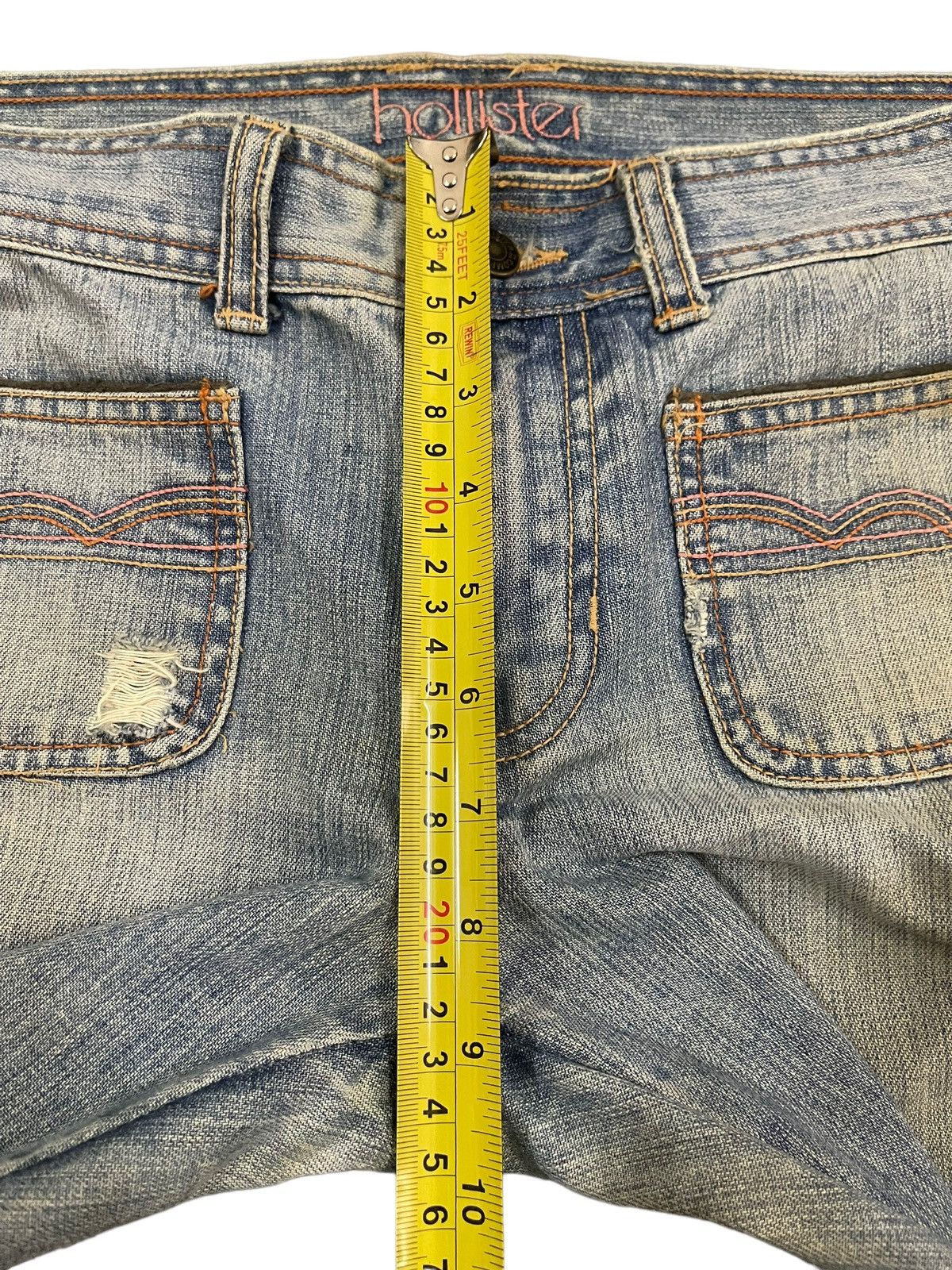 If Six Was Nine Vintage Japanese Brand Blue Wash Distress Flare Jeans Size US 33 - 13 Thumbnail