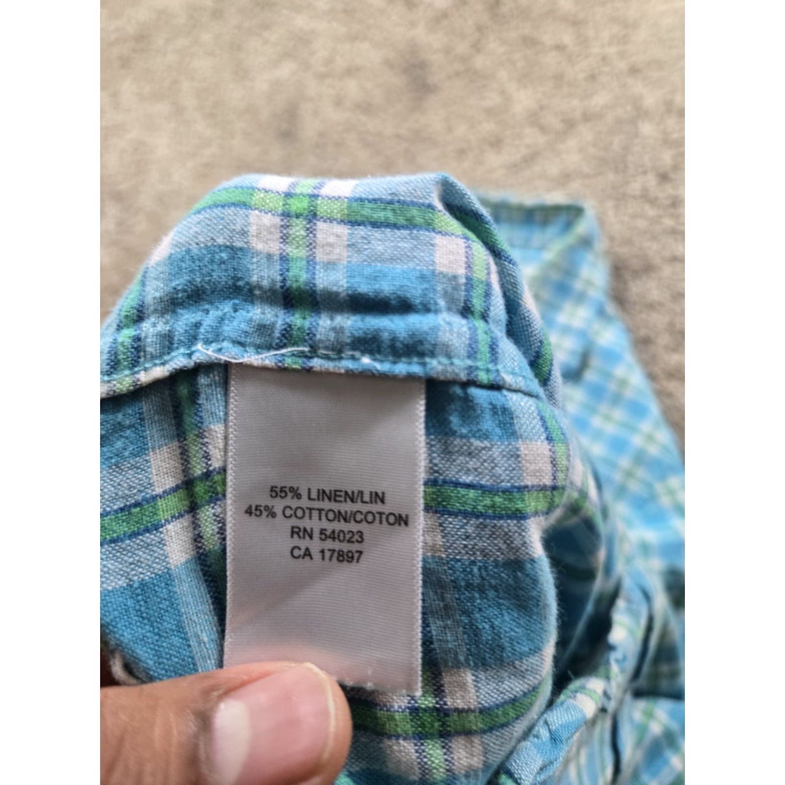 Banana Republic Banana Republic Shirt Mens XL Blue Plaid Button Up Linen Blend Casual Summer Size US XL / EU 56 / 4 - 5 Thumbnail