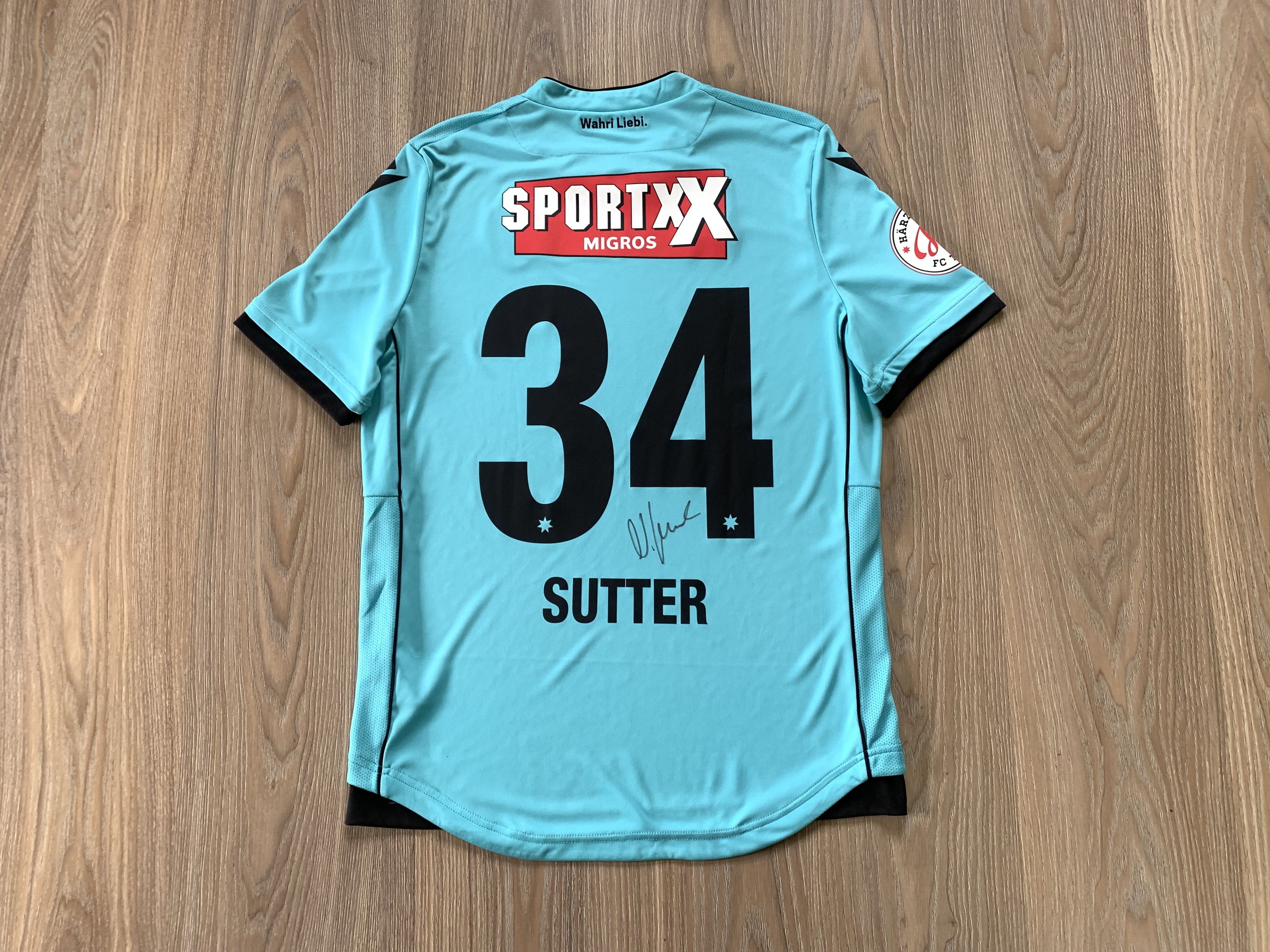 Macron Macron FC Thun Away Shirt #34 Nicola Sutter Signature Size US L / EU 52-54 / 3 - 2 Thumbnail