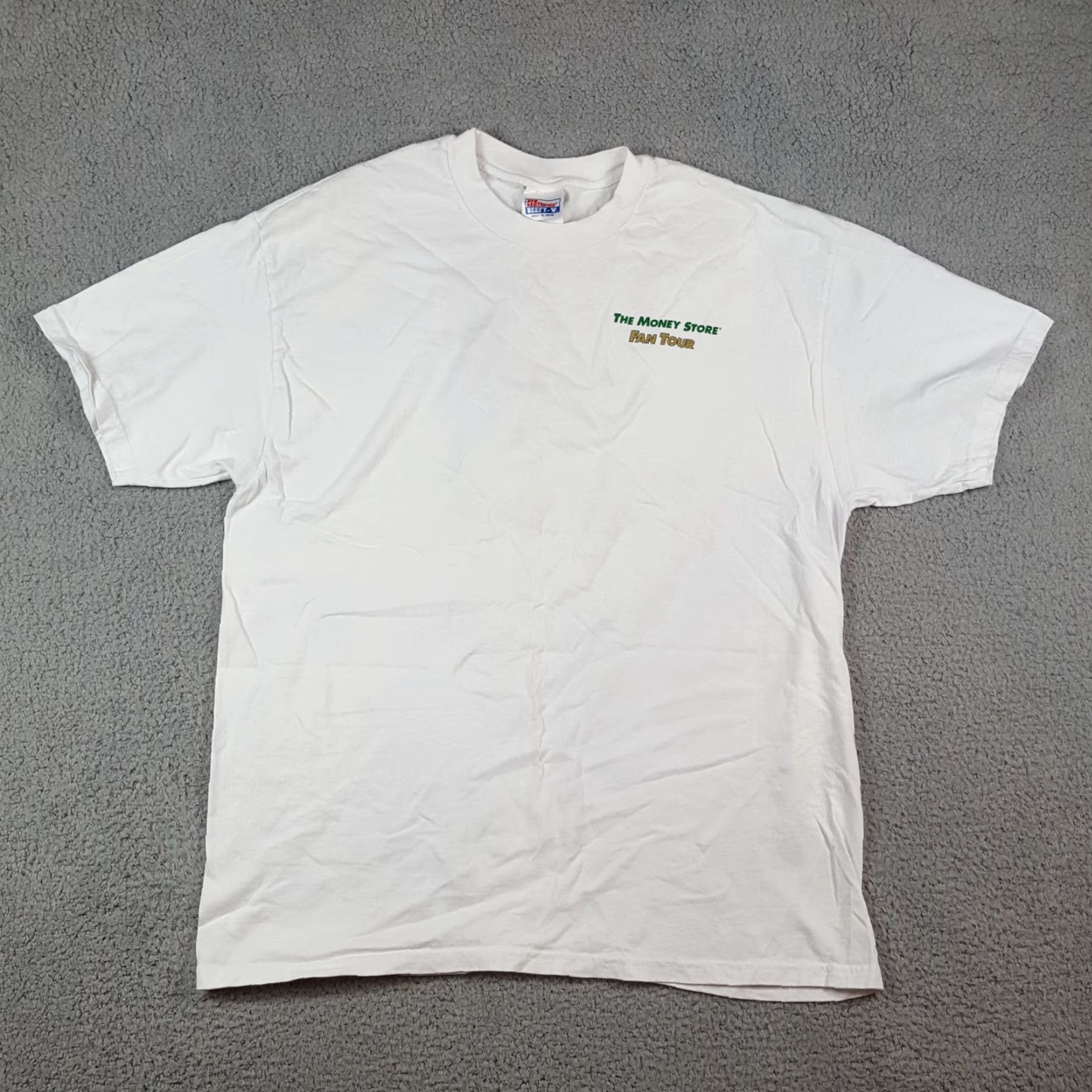Hanes Vintage 90s NASCAR Racing T-Shirt Men's XL White Cotton Logo Embroidered Car Promo Y2K Retro Size US XL / EU 56 / 4 - 2 Thumbnail