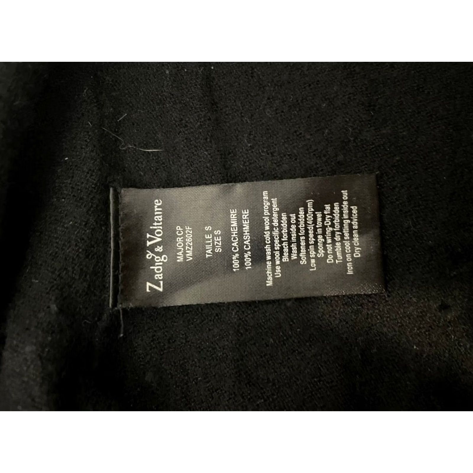 Zadig & Voltaire Zadig & Voltaire Women Top S Black Cashmere Long Sleeve Notch Neck Shirt Regular Size S / US 4 / IT 40 - 5 Thumbnail
