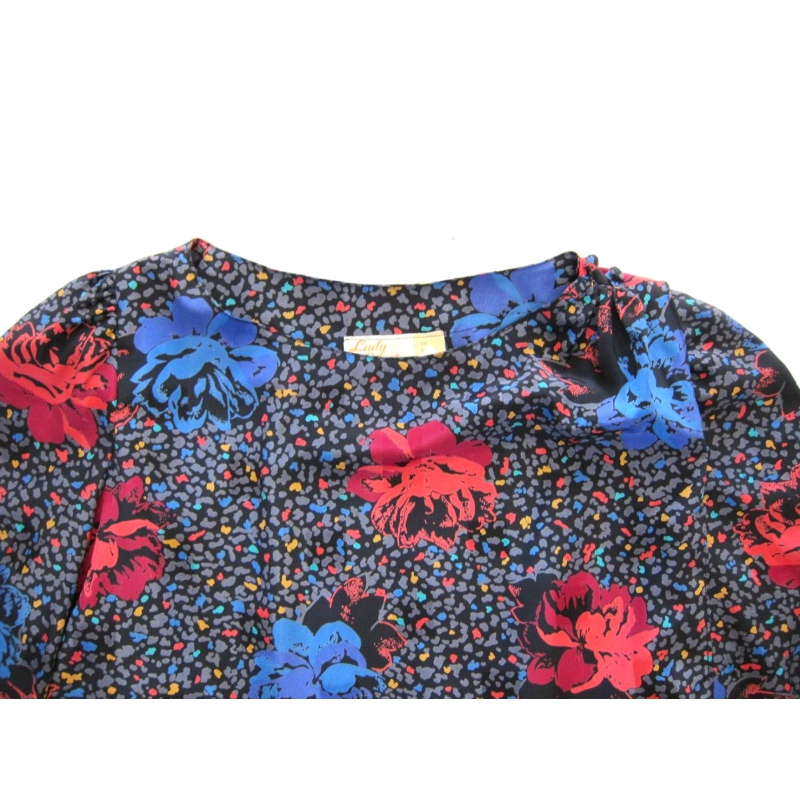 Vintage VINTAGE Lady Carol New York Floral 3/4 Sleeve Sheath Dress Size 12 Gray Red Blue White Size XL / US 12-14 / IT 48-50 - 5 Thumbnail