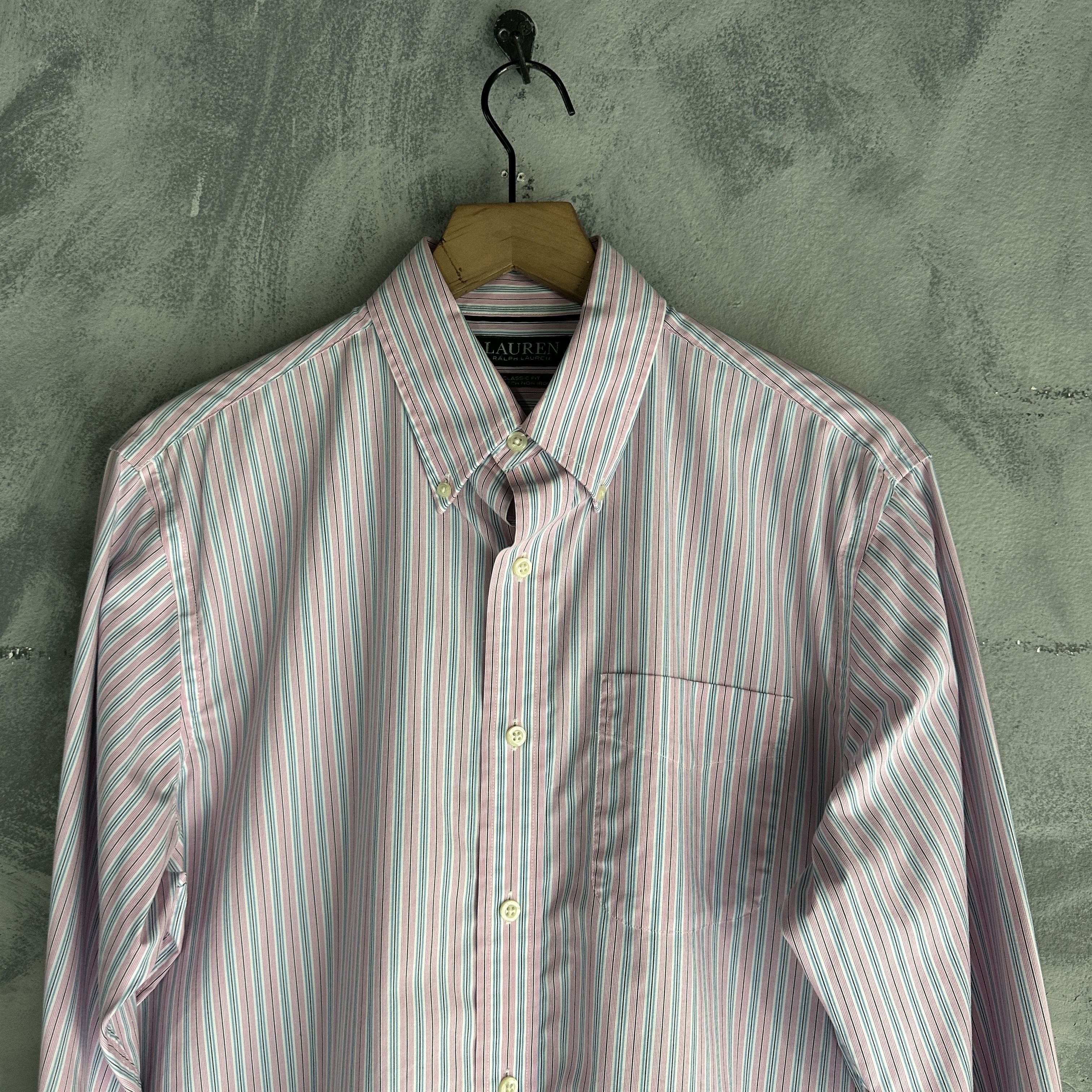 Polo Ralph Lauren Vtg Polo Ralph Lauren Button Down Shirt Mens Vertical Stripe Size US M / EU 48-50 / 2 - 2 Thumbnail