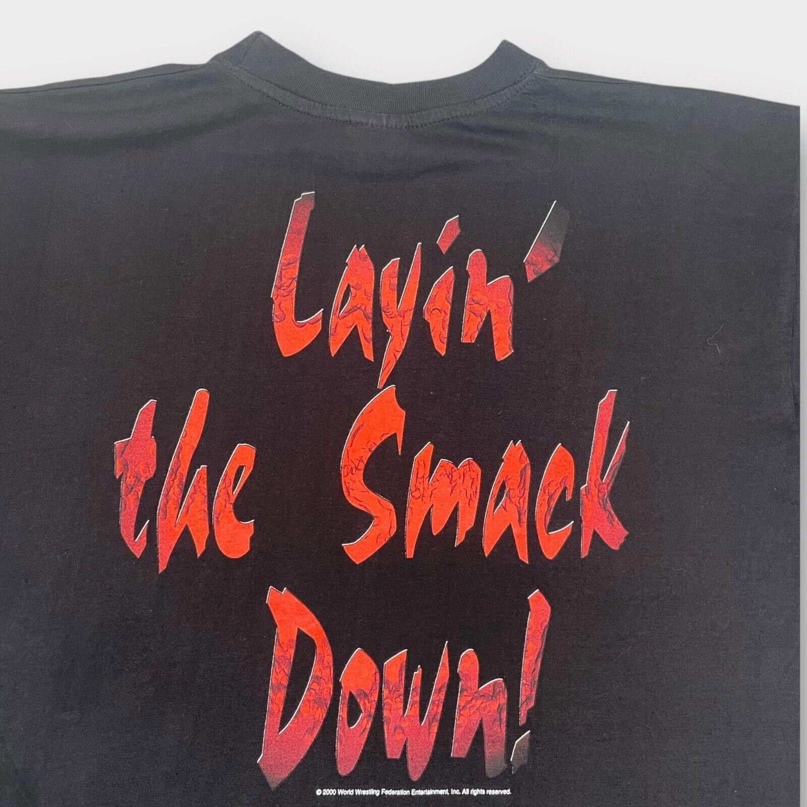 WWE 2000 WWF The Rock Laying The Smack Down Tee Size US L / EU 52-54 / 3 - 4 Thumbnail