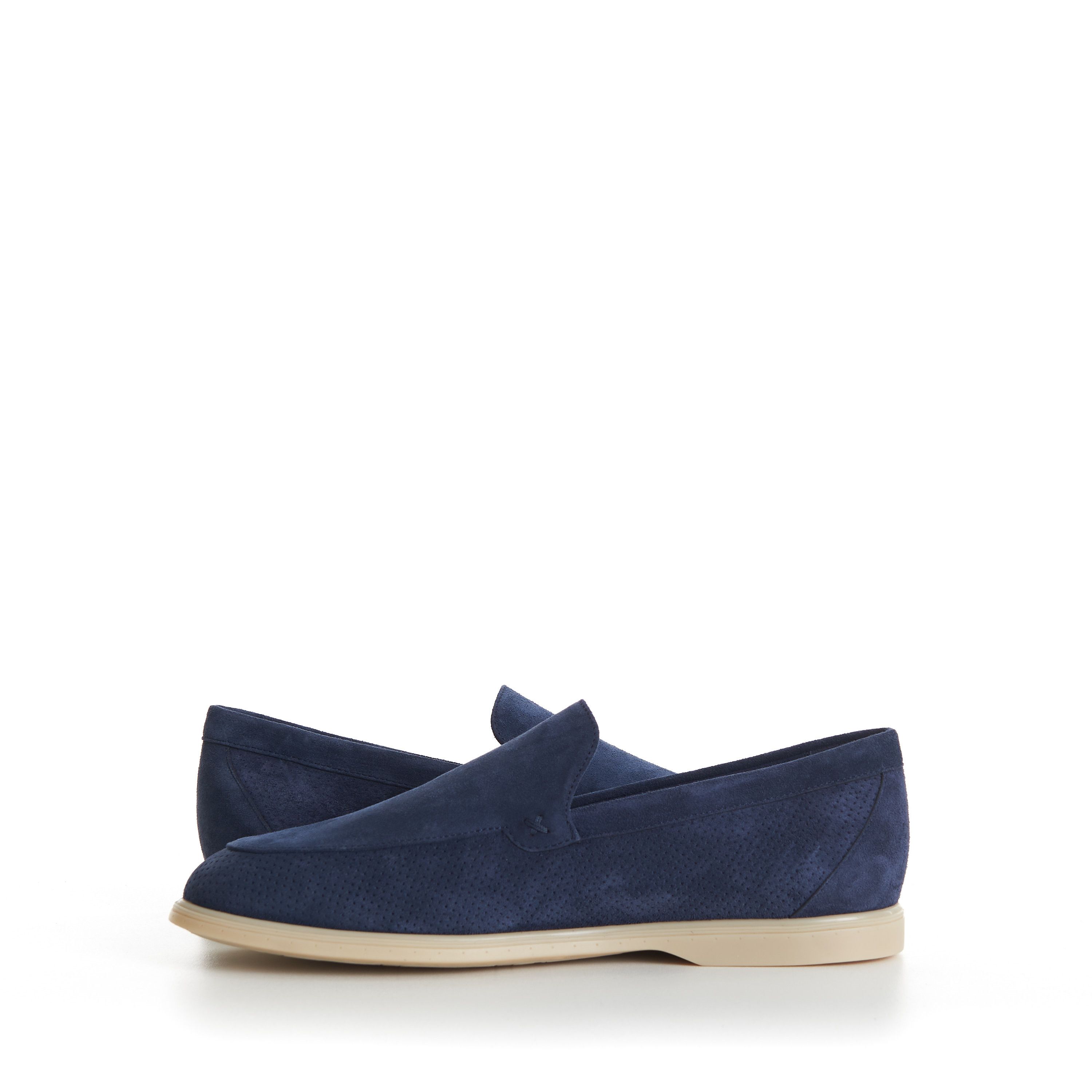 Stefano Ricci Blue Suede Slip-On Loafer - Perforated Size US 8 / EU 41 - 9 Thumbnail