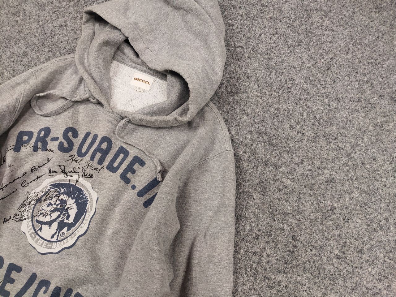 Diesel Vintage Diesel Logo Gray Hoodie Y2K Style Size US M / EU 48-50 / 2 - 4 Thumbnail