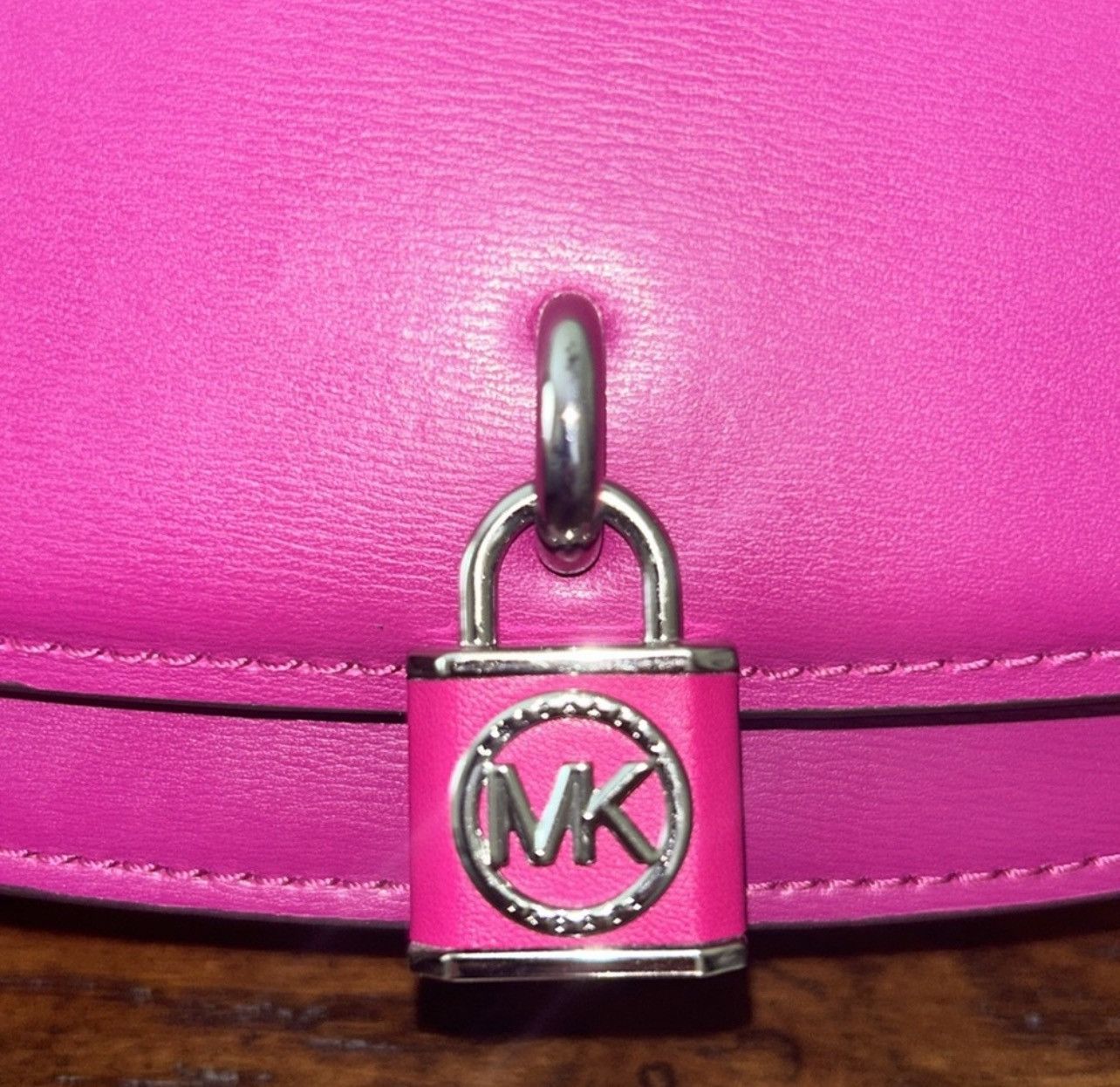 Michael Kors MICHAEL KORS Mila Leather Shoulder Sling Bag - Deep Fuchsia Size ONE SIZE - 4 Thumbnail