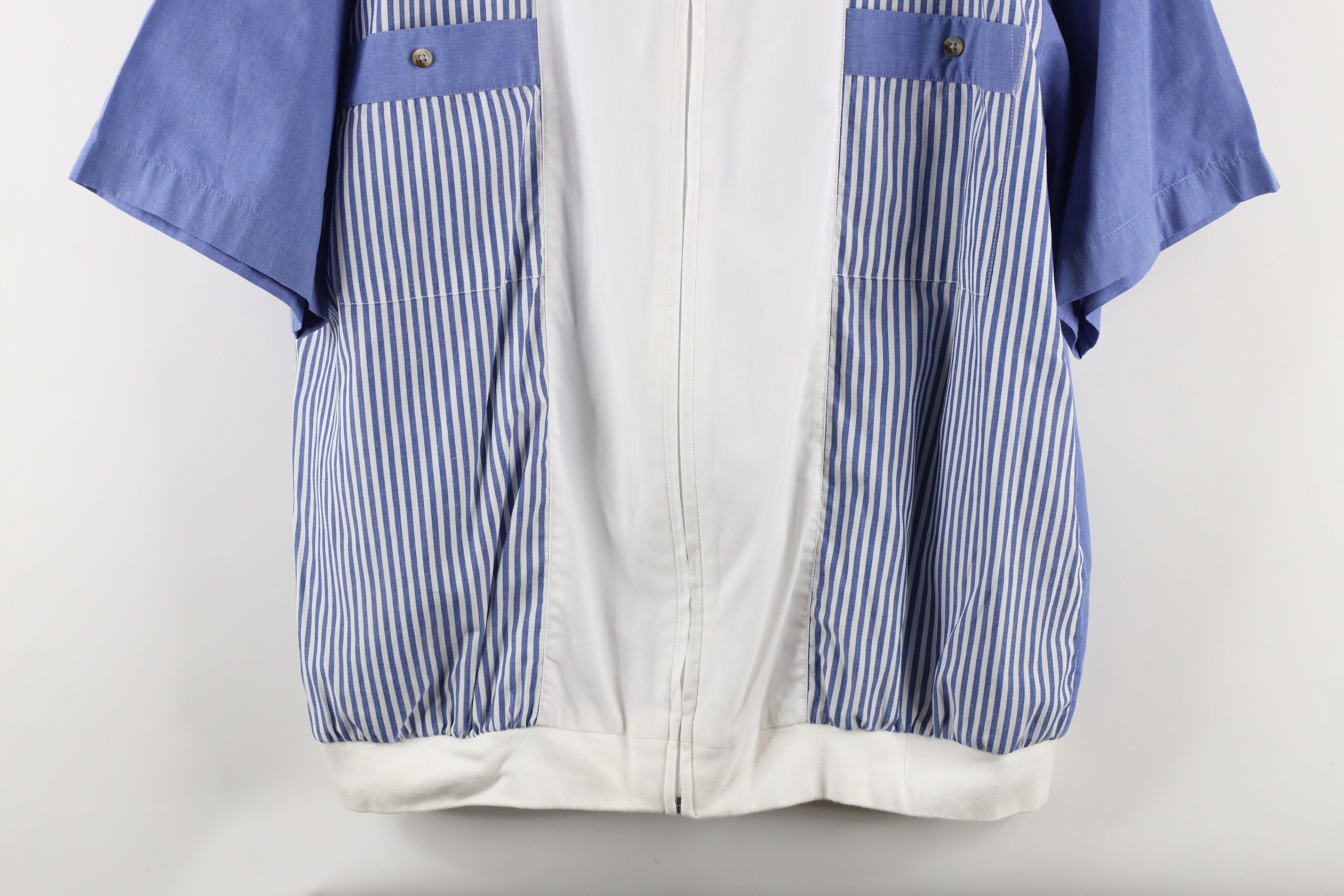 Vintage Vintage 90s Streetwear Short Sleeve Full Zip Collared Jacket Size US XL / EU 56 / 4 - 3 Thumbnail