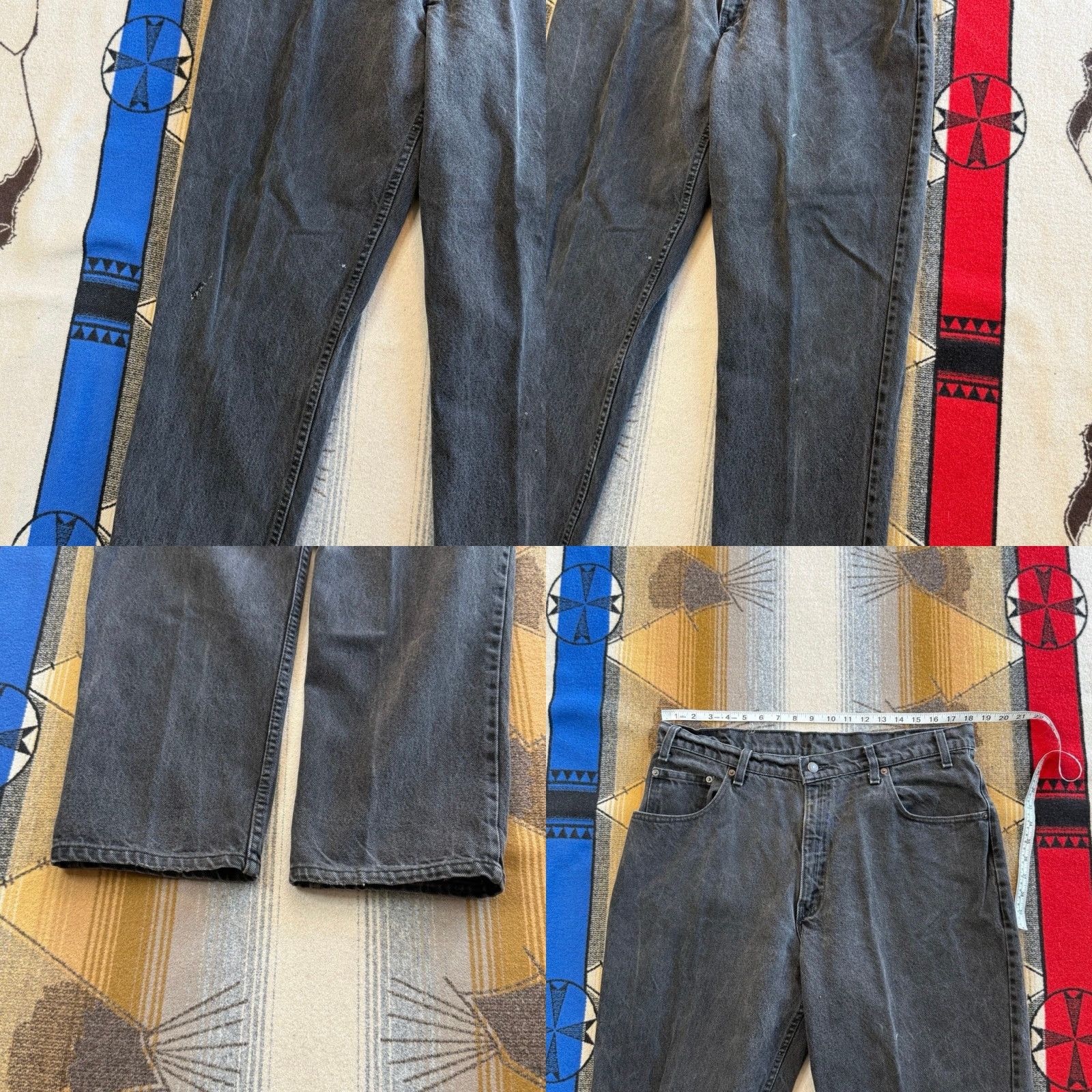 Levi's VINTAGE Levi's 545 Black Denim Jeans Mens 36x30 Leather Patch USA Made Straight 90s Vintage Block Size US 36 / EU 52 - 8 Thumbnail
