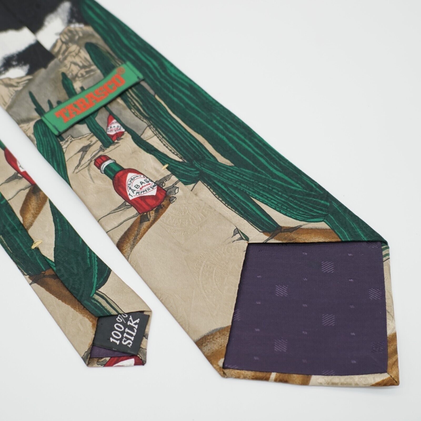 Tabasco Tabasco Tan Western Jacquard Print Wide Silk Tie Size ONE SIZE - 6 Thumbnail