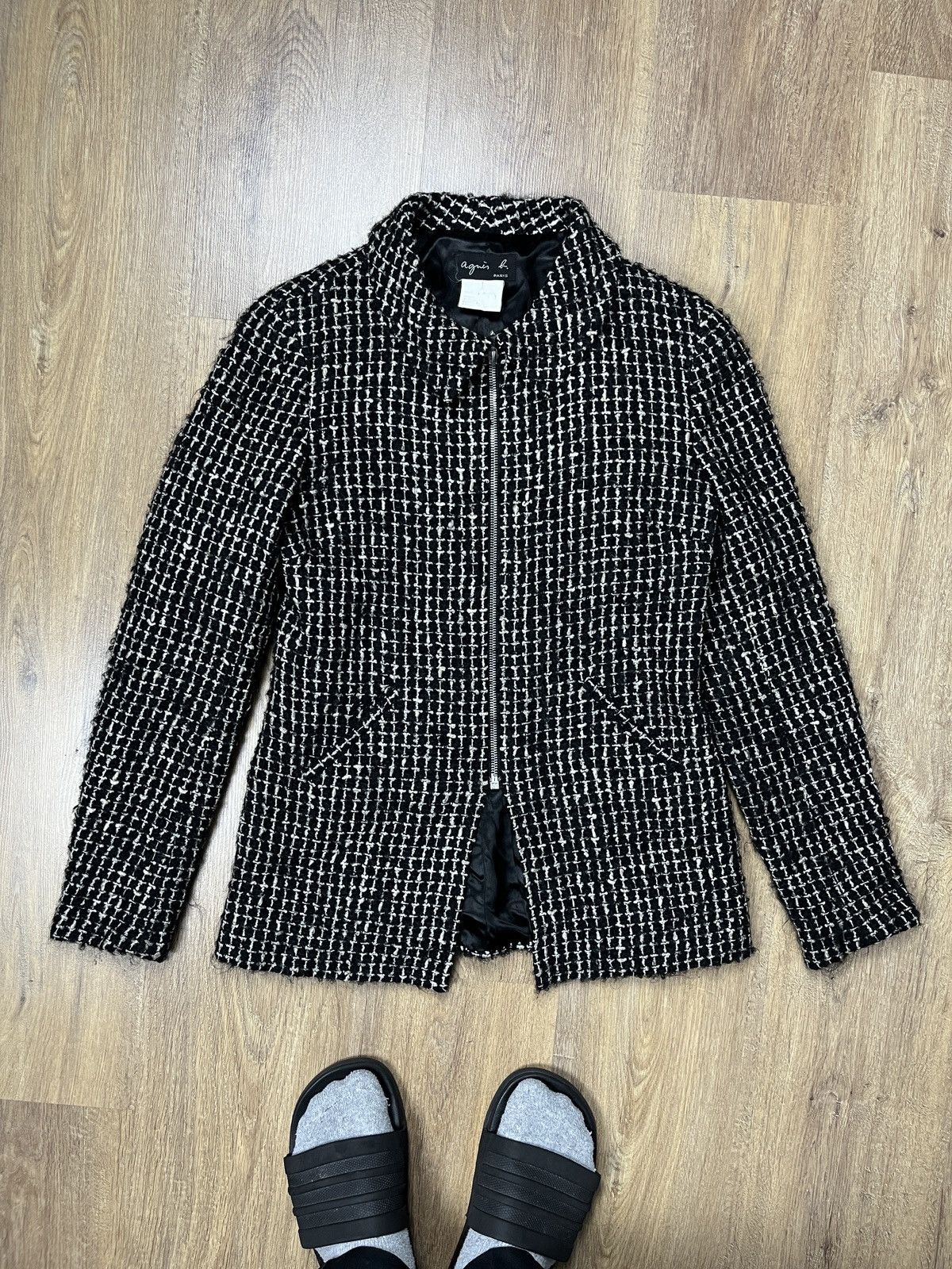 Designer × agnes b. ➕ agnes b. luxury tweed wool zip up jacket old money Size M / US 6-8 / IT 42-44 - 1 Thumbnail