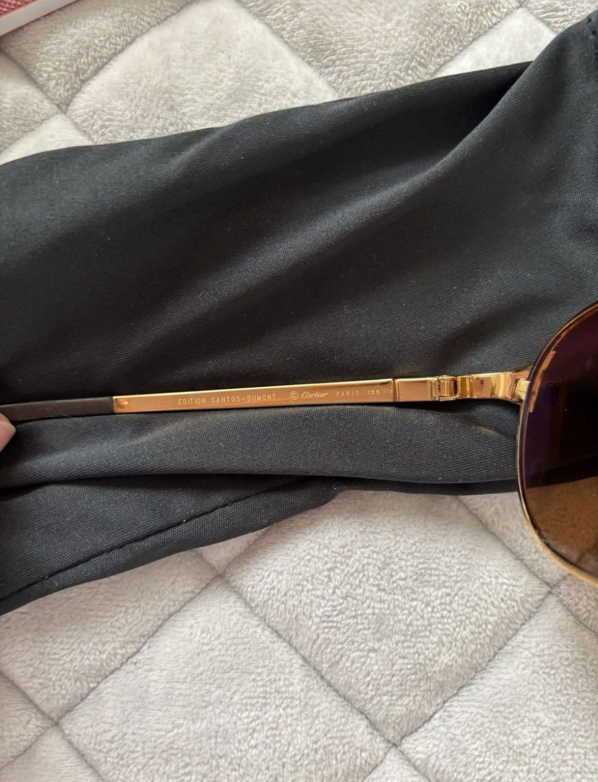 Cartier Cartier Sunglasses: Edition Santos Dumont - Calfskin Leather Size ONE SIZE - 8 Thumbnail