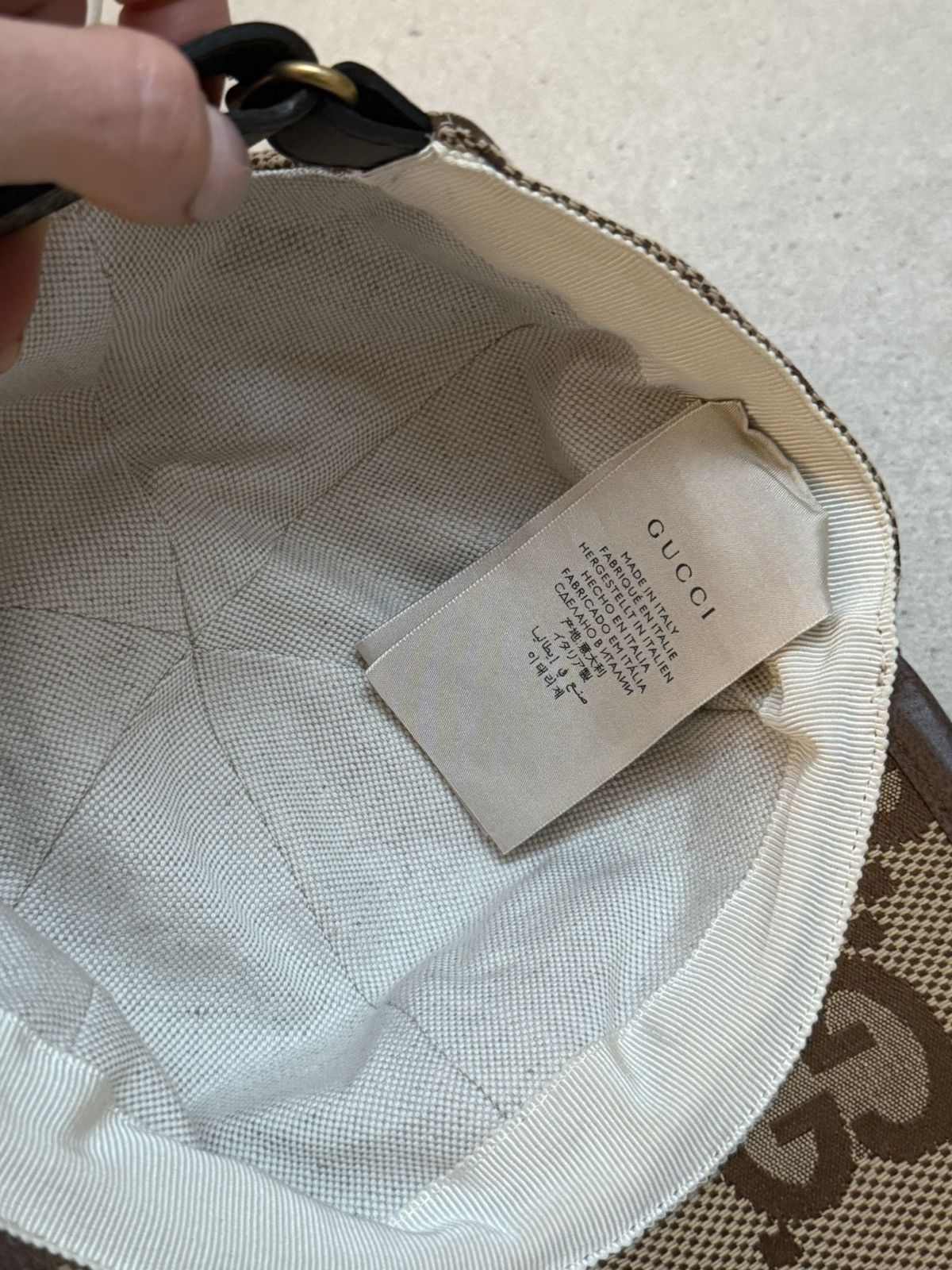 Gucci Beige Gucci Monogram Cap Size ONE SIZE - 4 Thumbnail