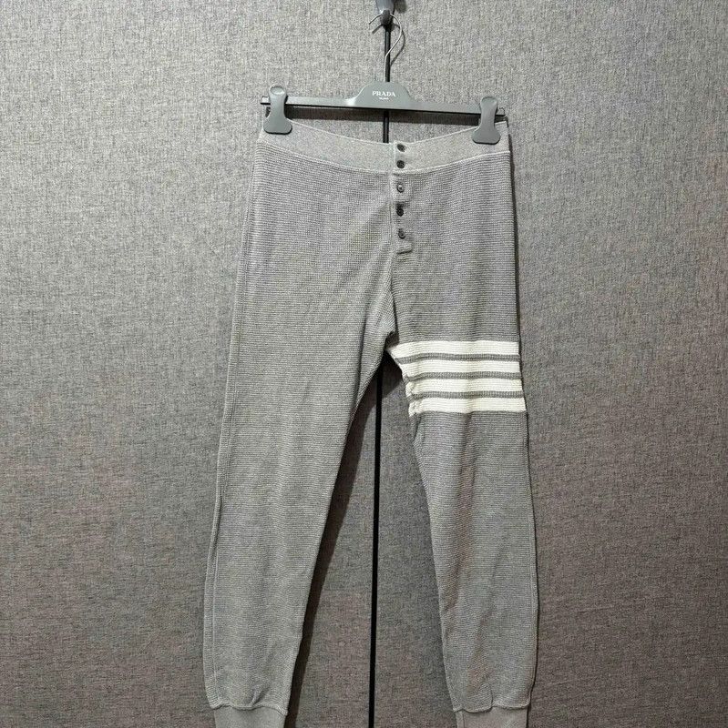 Thom Browne Thom Browne Gray Striped Logo Casual Pants 0089 Size 23" - 1 Thumbnail