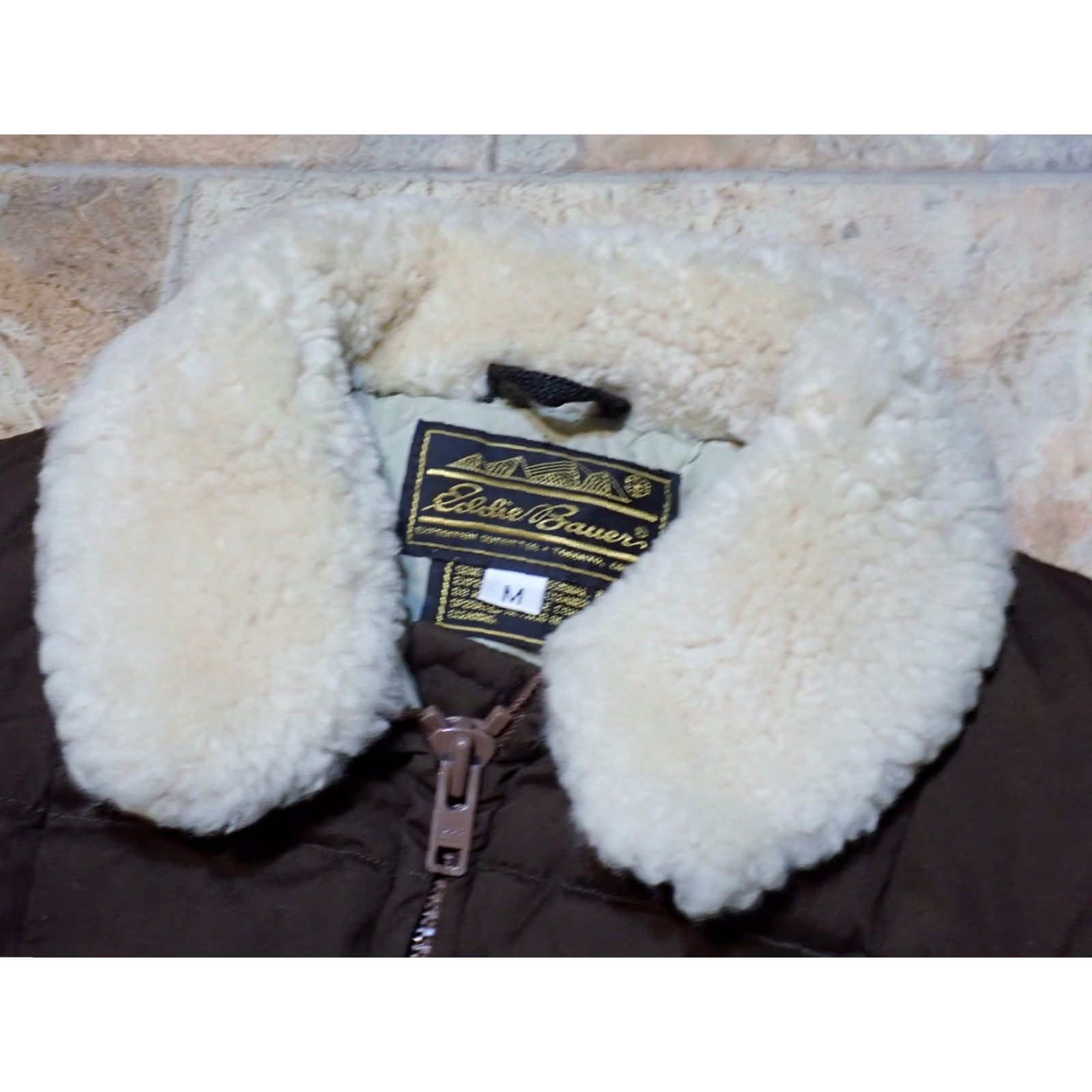 Eddie Bauer VINTAGE Eddie Bauer JACKET | 80s Puffer Women’s Medium Brown Down? Fur-Like Collar Insulated Full Zip Quilted Distressed 90s Classic Designer Size M / US 6-8 / IT 42-44 - 4 Thumbnail
