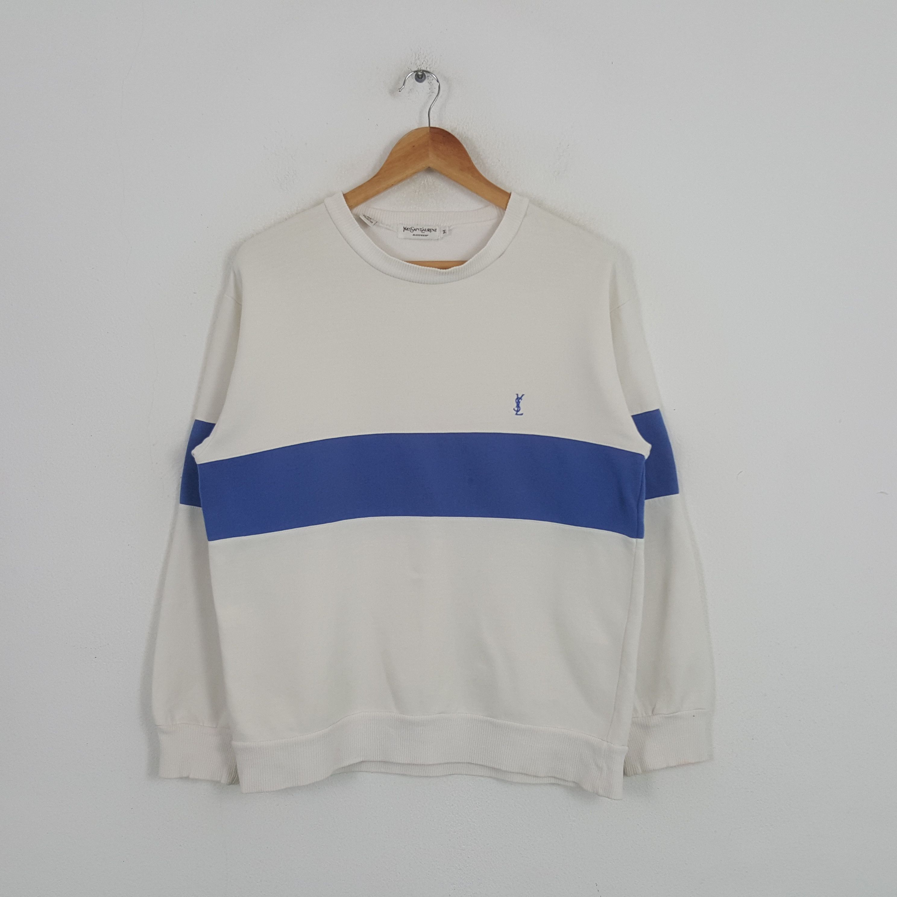 Vintage × Yves Saint Laurent Vintage Yves Saint Laurent Italian Brand YSL Logo Sweatshirt Size US M / EU 48-50 / 2 - 1 Thumbnail
