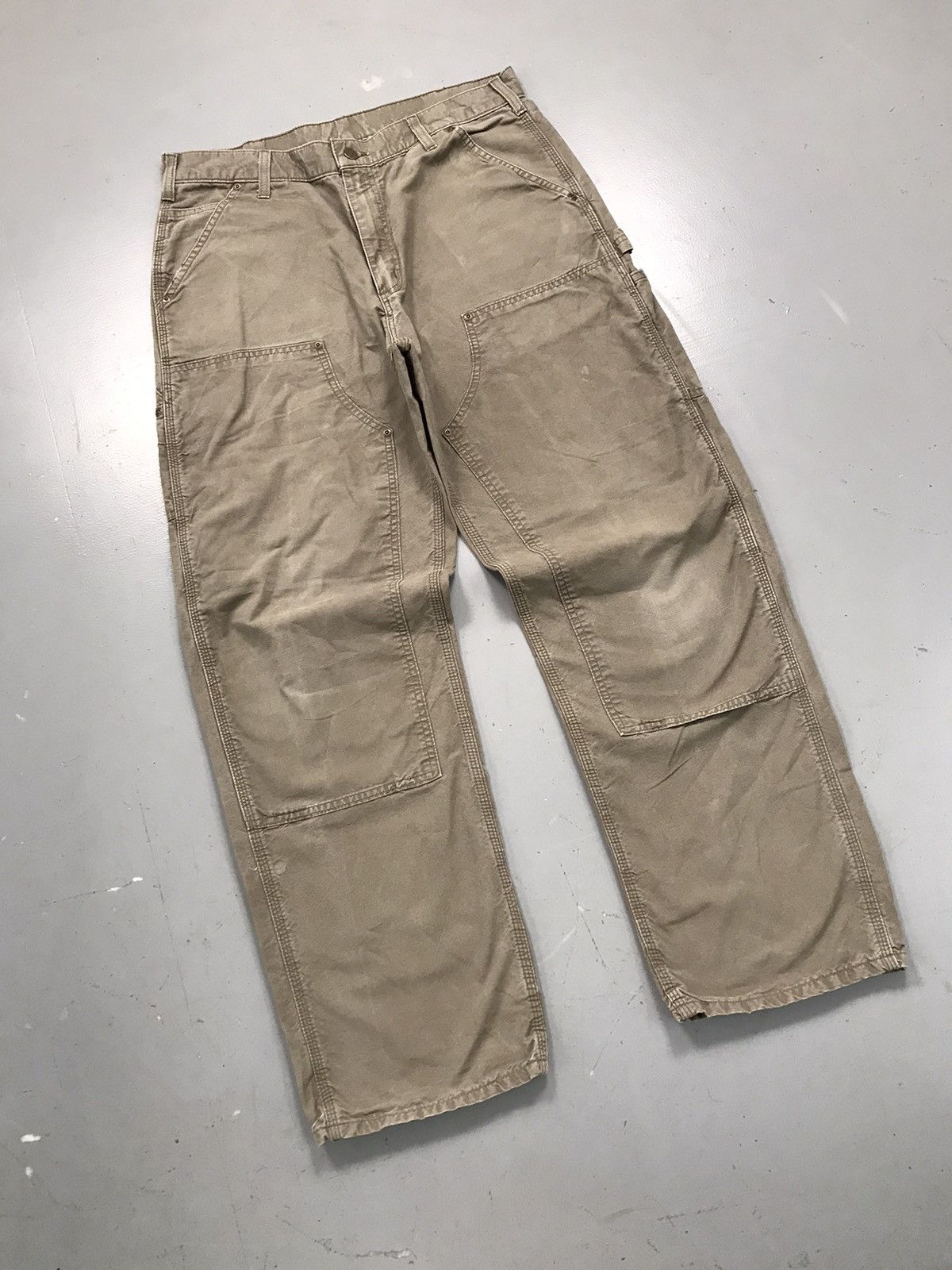Carhartt × Vintage Vintage Carhartt B195 LBR double knee carpenter denim Size US 35 - 2 Thumbnail