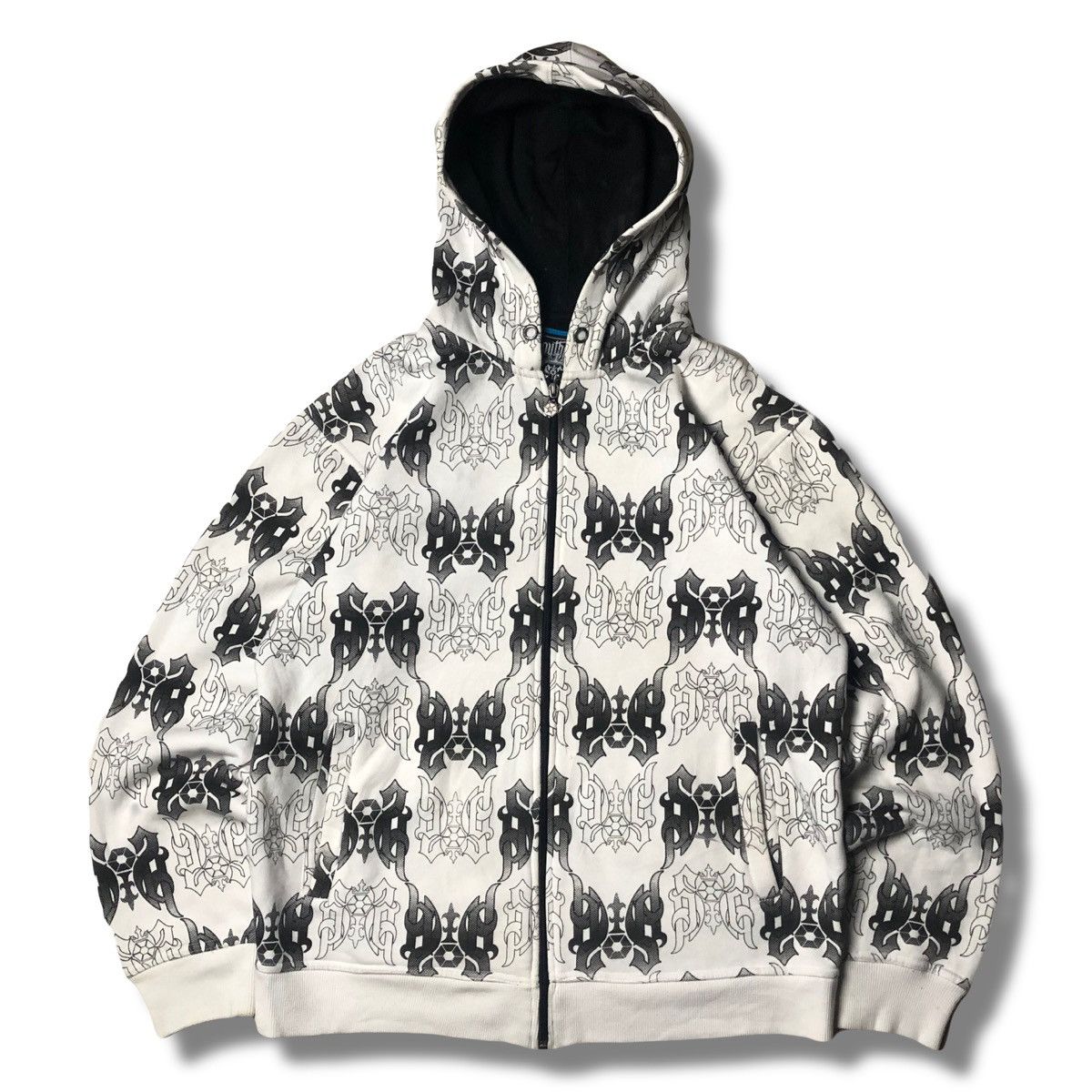 image of If Six Was Nine x Seditionaries Southpole Graphic Zip Up True 90’S Monogram Hoodie in White (Size X