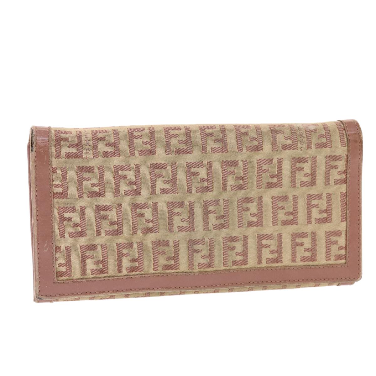 FENDI-Pequin-Canvas-Leather-Zippy-Wallet-Khaki-Black-Red-8M0299