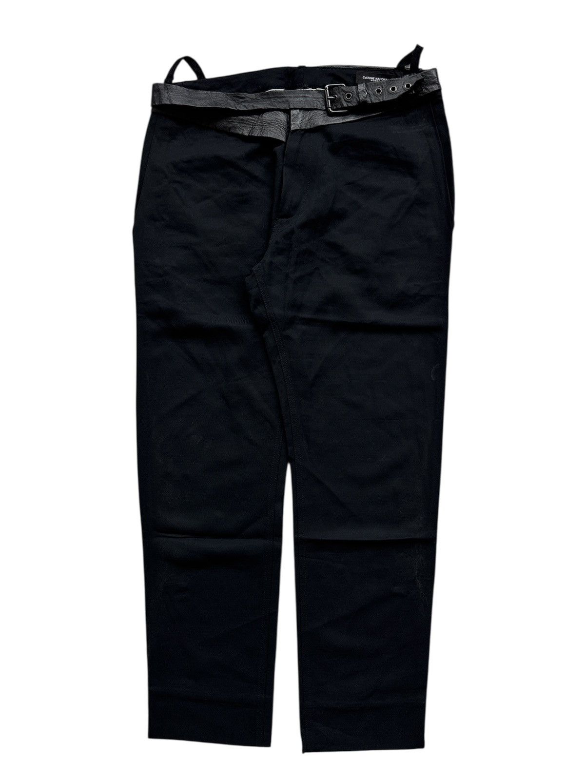 Hedi Slimane Leather Belted Skinny Trousers Size US 30 / EU 46 - 1 Thumbnail