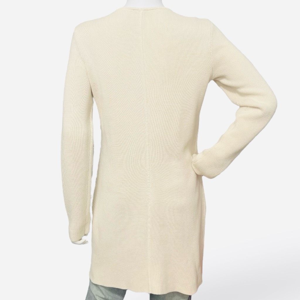 Other Talbots Open Face Ivory Cream Thick Cotton Rayon Long Sweate Size S / US 4 / IT 40 - 6 Thumbnail