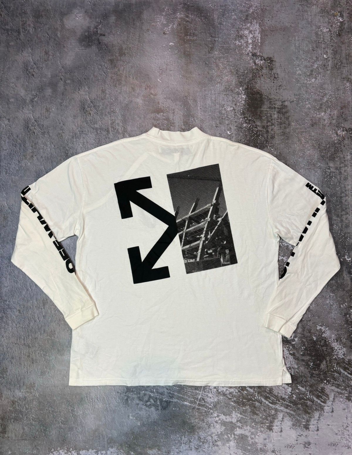 Pre-owned Off-white Main Label Oversized Arrows Long Sleeve T Shirt In White
