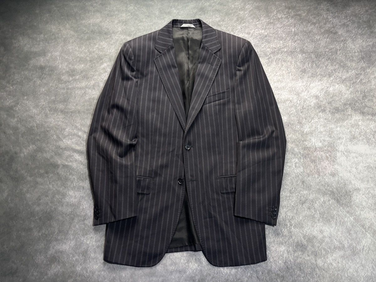Dolce & Gabbana Dolce & Gabbana Suit Jacket Striped Wool Blazer Size 38R - 19 Thumbnail