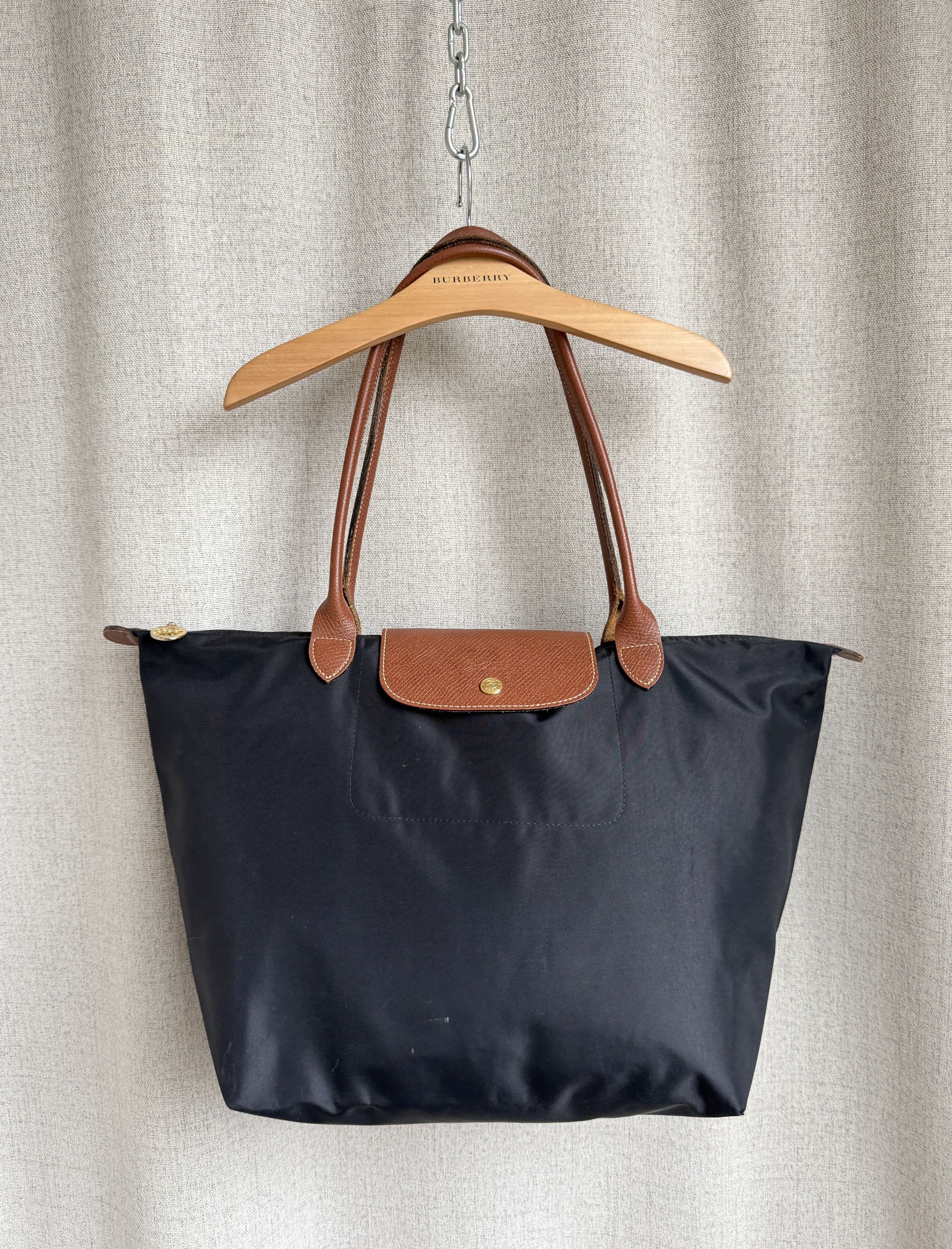Longchamp Longchamp Le Pliage Black Nylon Top Handle Bag Size L Size ONE SIZE - 2 Thumbnail