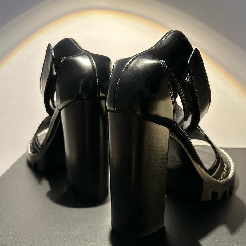 Louis Vuitton Louis Vuitton Black High Heel Sandals for Women -2508 Size US 8 / IT 38 - 3 Thumbnail