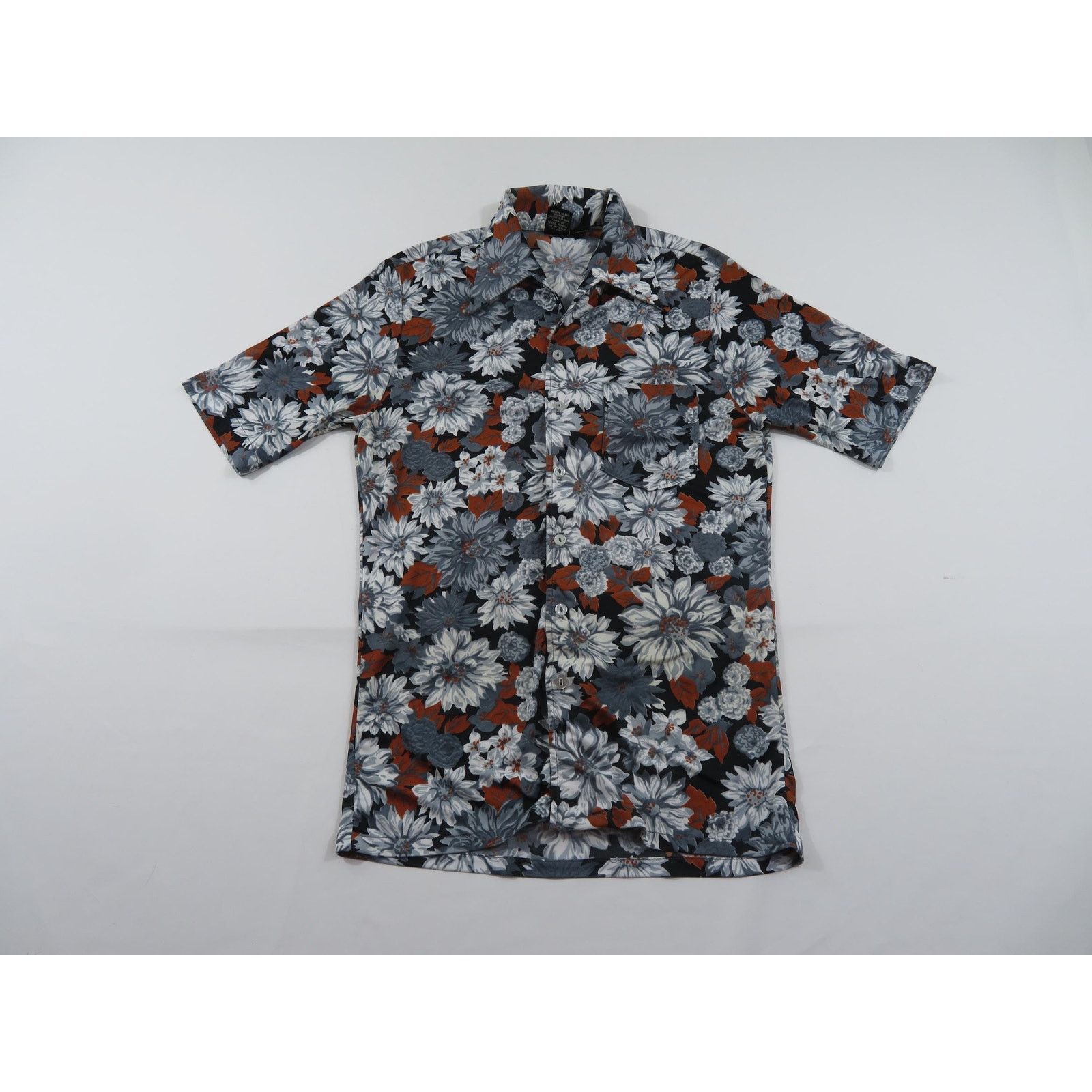 Other Joel of California Disco Shirt, Floral, Black White, S 1970s Size US S / EU 44-46 / 1 - 1 Thumbnail