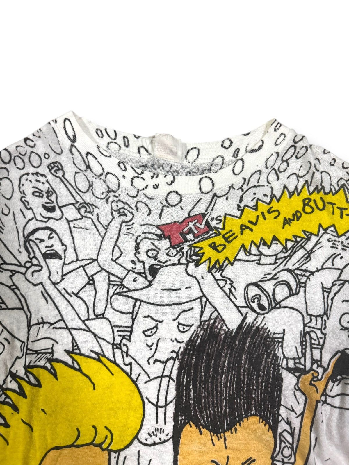 Mtv × Vintage RARE✨VINTAGE BEAVIS & BUTTHEAD ALLOVERPRINT BOOTLEG TEE PUNK Size US XL / EU 56 / 4 - 3 Thumbnail