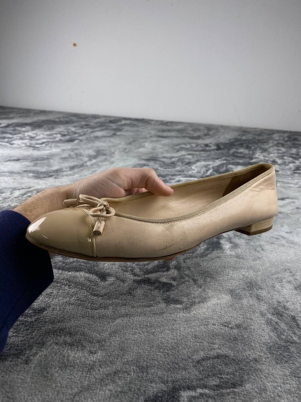 Prada Prada Quilted Bow Leather Ballet Flats Women Size 38 Beige Size US 8 / IT 38 - 10 Thumbnail