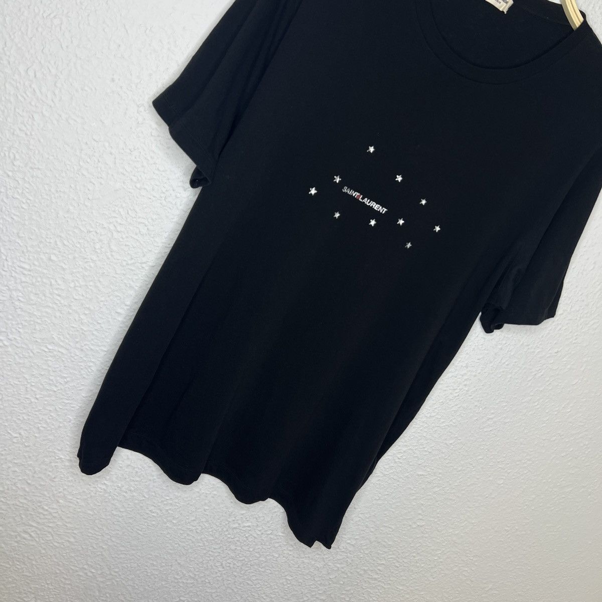 Saint Laurent Paris $420 Saint Laurent Rive Gauche logo star metallic t shirt Size US XL / EU 56 / 4 - 2 Thumbnail