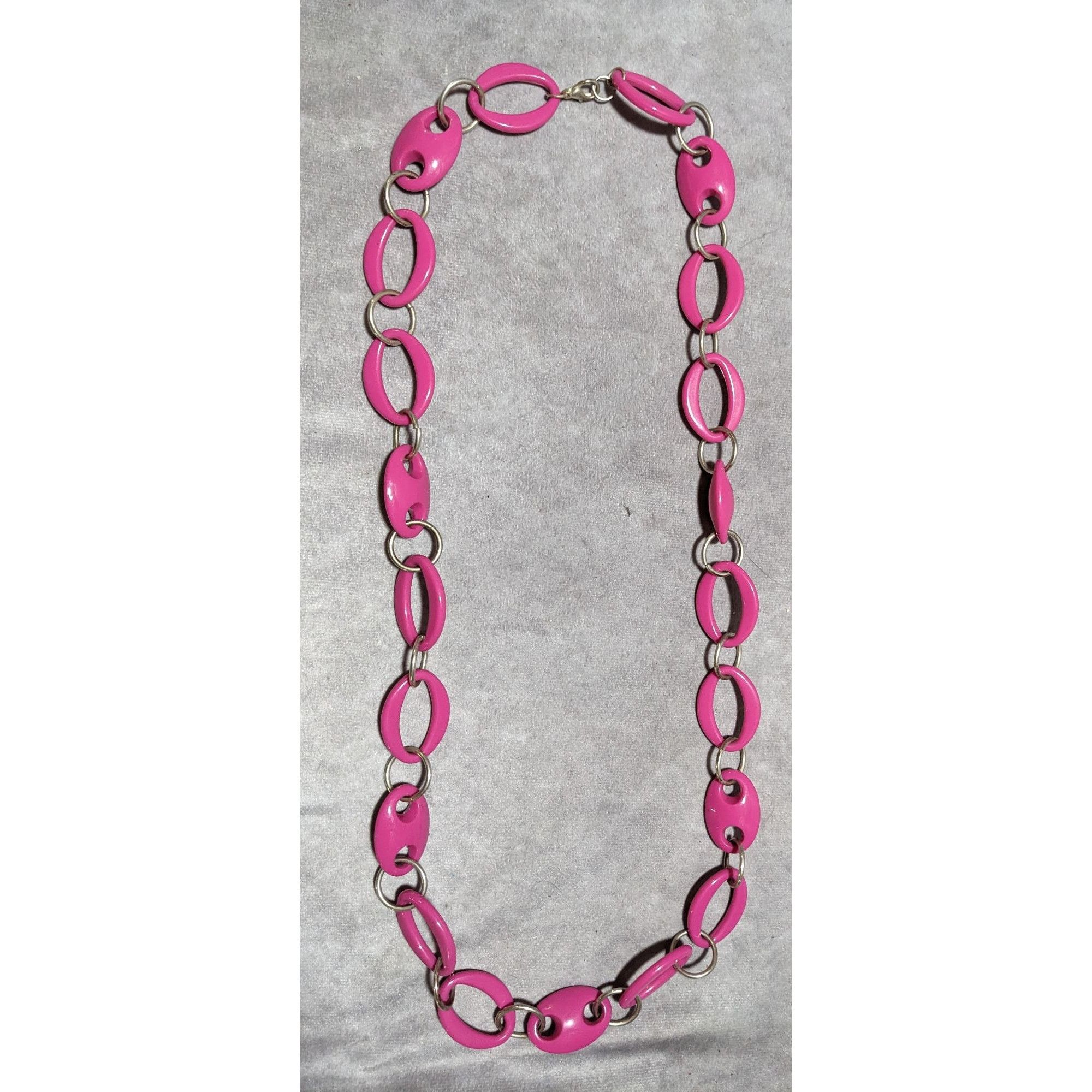 Other 80s Pink And Silver Large Link Necklace. Size ONE SIZE - 11 Thumbnail