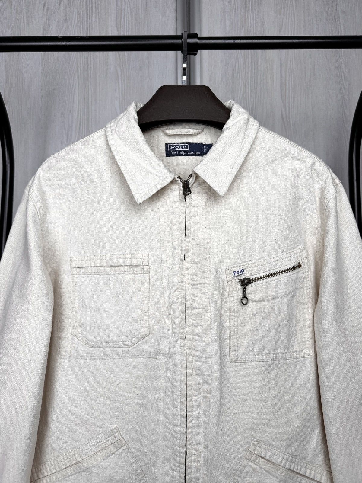Polo Ralph Lauren Polo Ralph Lauren beige vintage 00’s denim zip up jacket L Size US L / EU 52-54 / 3 - 3 Thumbnail