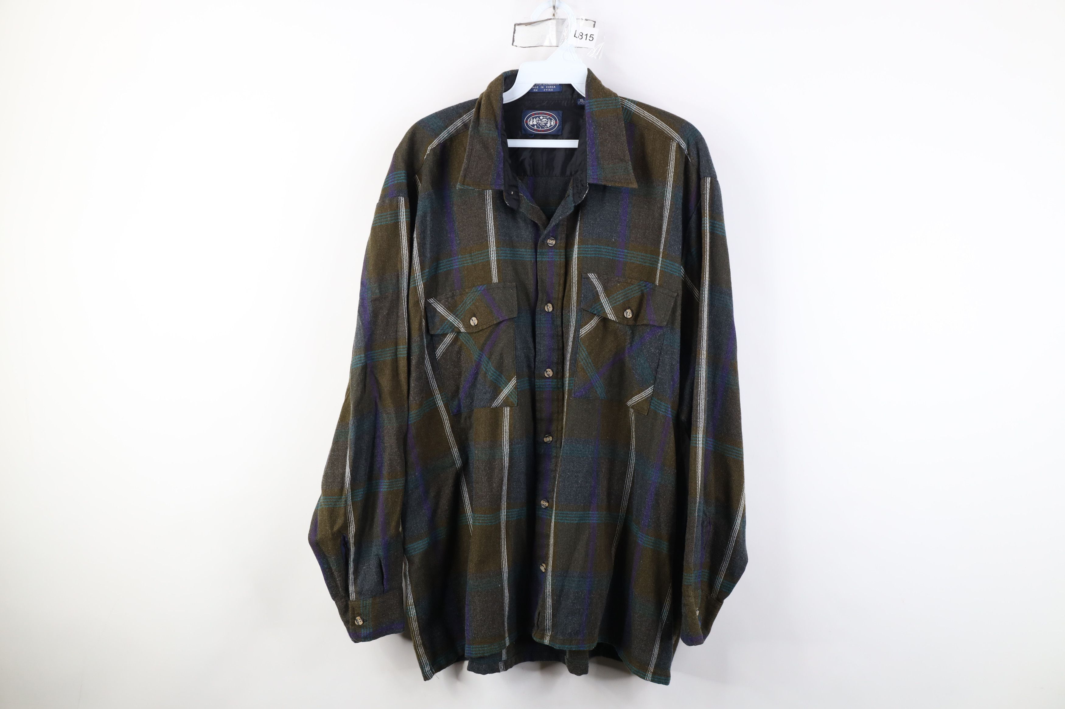 Vintage Vintage 70s 80s Streetwear Knit Collared Button Shirt Plaid Size US XL / EU 56 / 4 - 1 Thumbnail