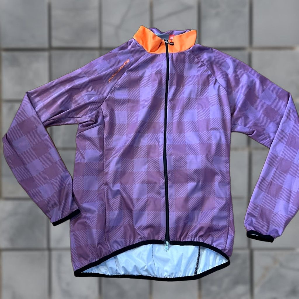Vintage Podium wear Jacket Womens XL Purple Plaid Zip Up Jersey Pocket Cycle Shirt Size XL / US 12-14 / IT 48-50 - 1 Thumbnail