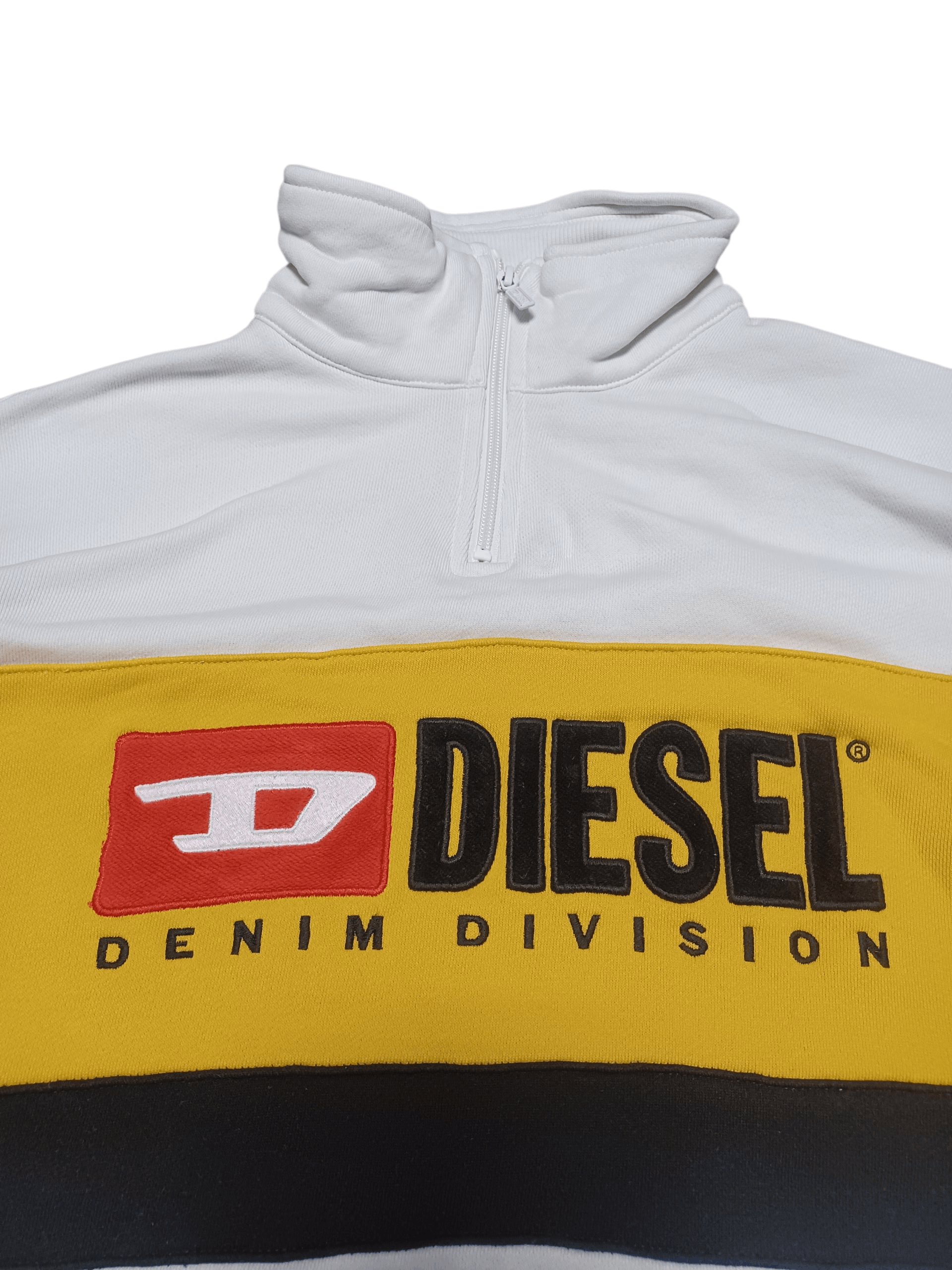 DIESEL VINTAGE BIG LOGO EMBROIDERED 1/3 SWEATSHIRT