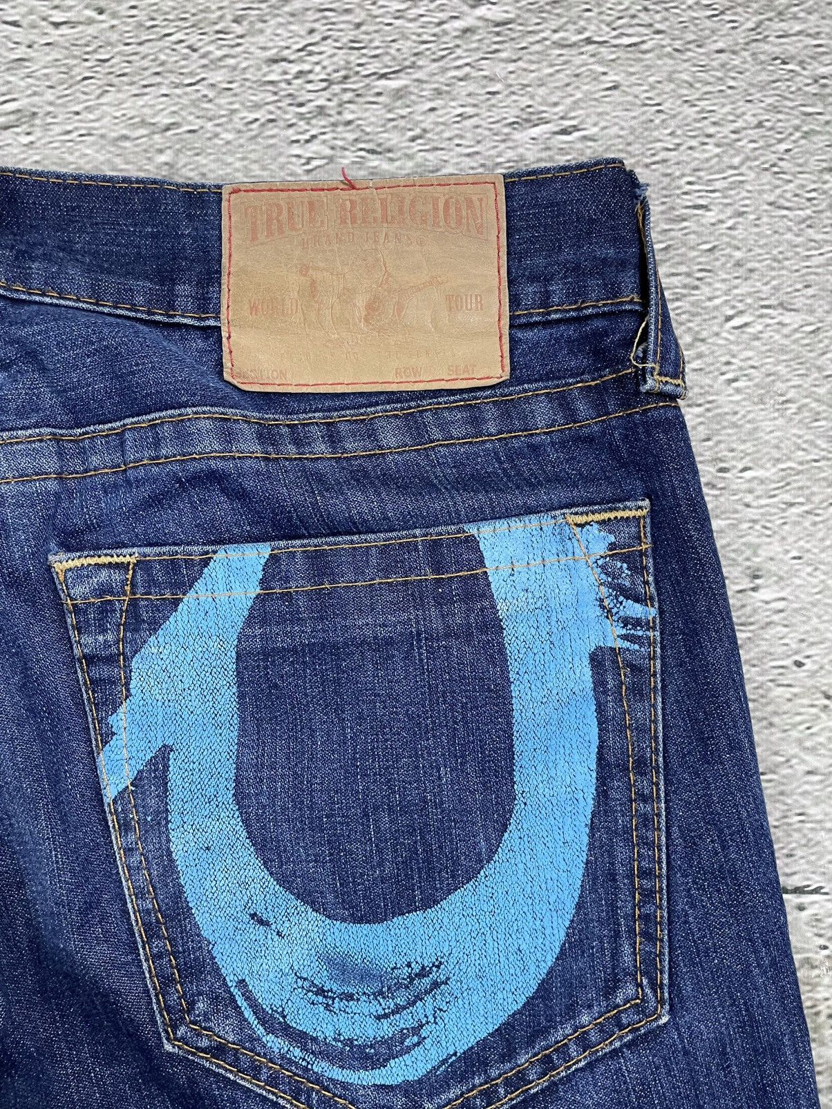 True Religion True Religion vintage blue jeans big logo painted Size US 36 / EU 52 - 2 Thumbnail
