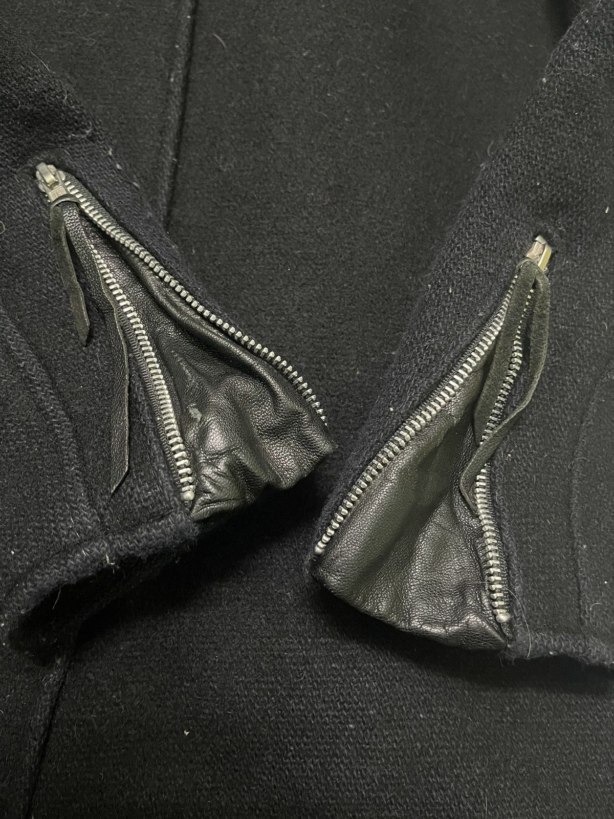 Schott 90s SCHOTT NYC DOUBLE COLLAR JACKET WOOL AND LEATHER Size US S / EU 44-46 / 1 - 16 Thumbnail