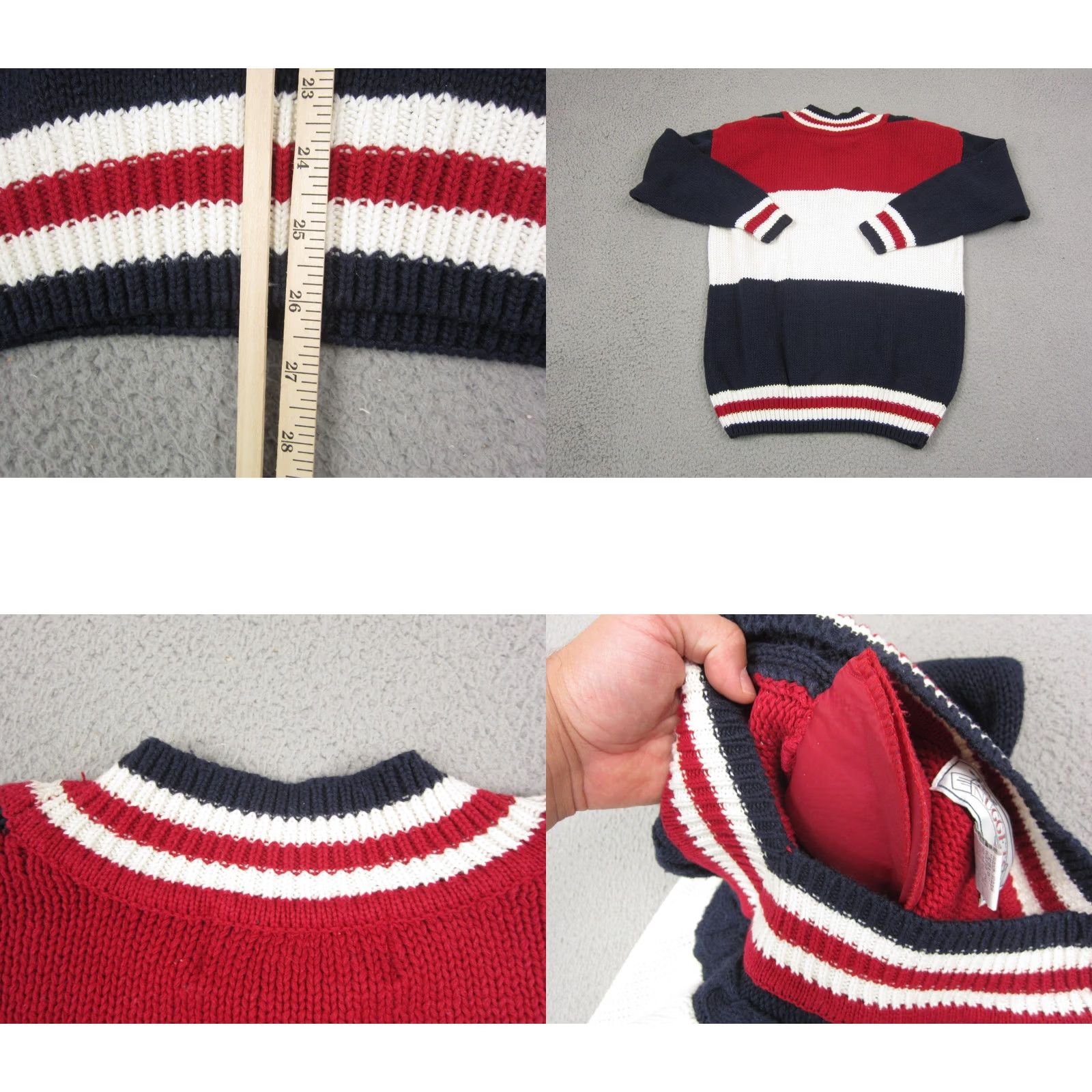 Vintage VINTAGE Nuggets Sweater Womens S Blue White V-Neck Cable Knit 80s College Pullover Shoulder Pads Womens Size S / US 4 / IT 40 - 8 Thumbnail