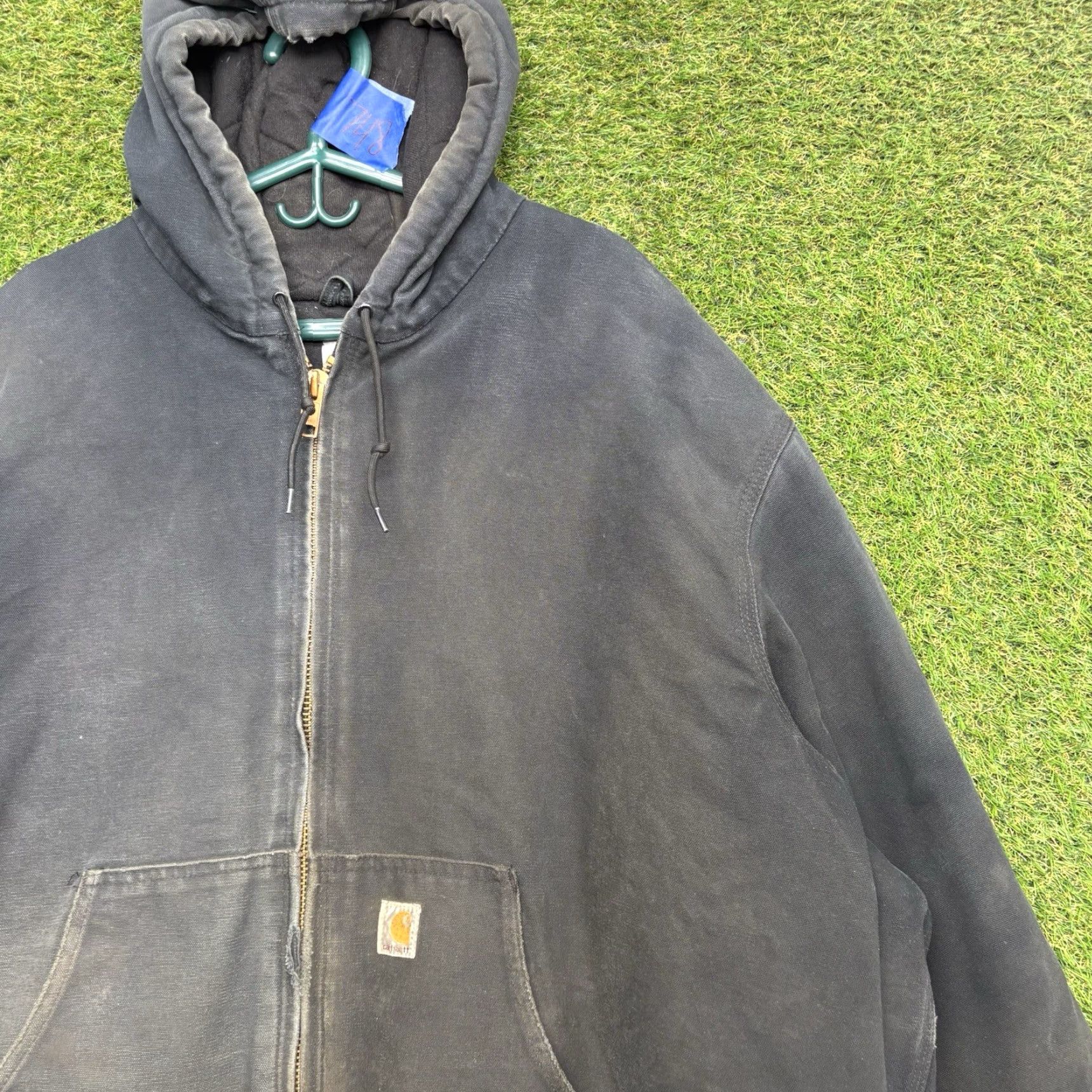 Carhartt VINTAGE Carhartt Jacket Mens 3XL Black J140 Cotton Canvas Hooded Bomber Coat Workwear USA Made Mid-Length Size US XXL / EU 58 / 5 - 3 Thumbnail