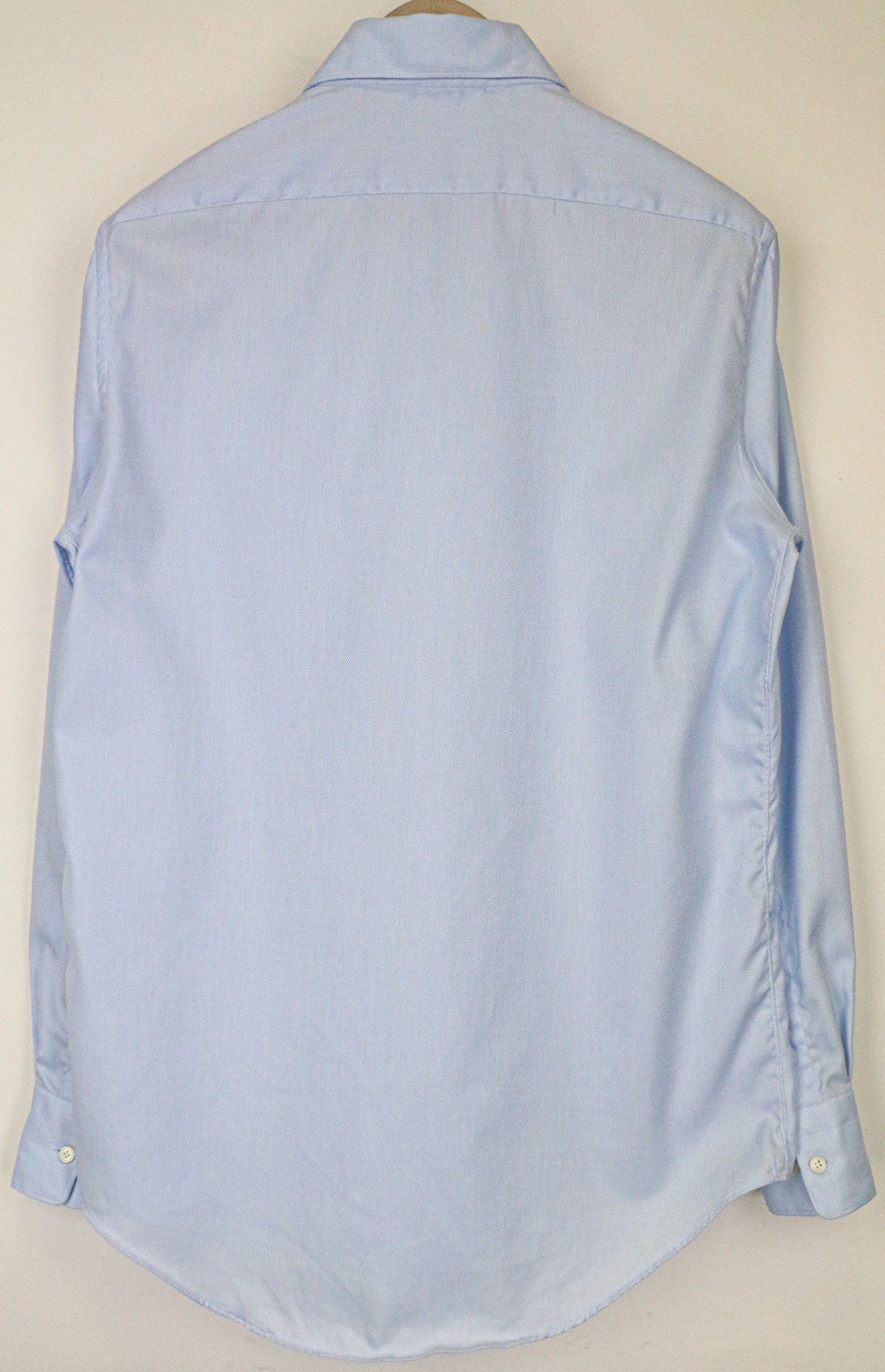 Suitsupply 40/15 3/4 Slim Blue Cotton Cutaway Twill Shirt 79382 Size 40R - 2 Thumbnail