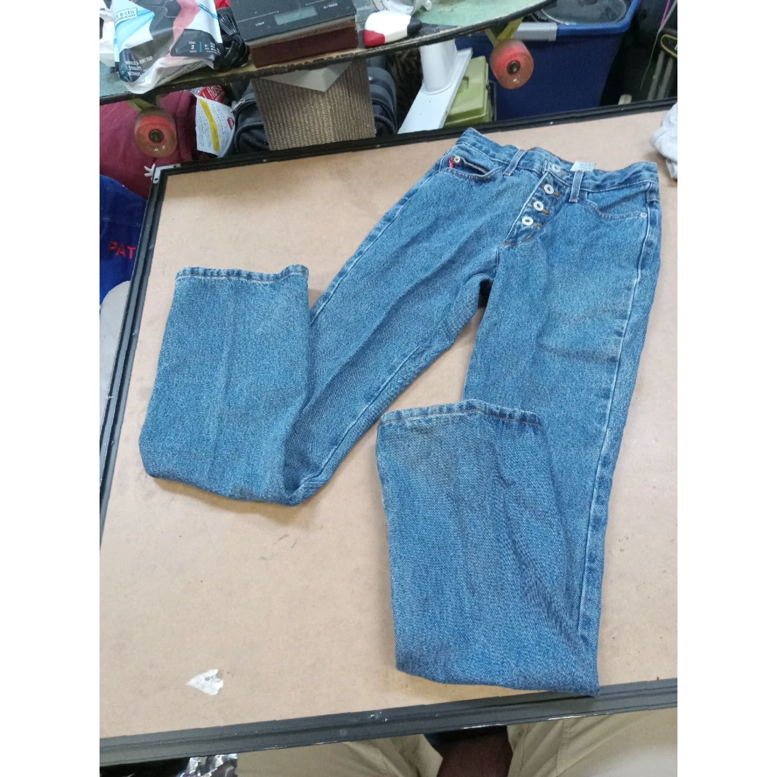 Denime VINTAGE C'est Toi Jeans Women's 26" x 31" Denim Button Up Blue USA Juniors Size 1 Straight Womens Size 25" / US 0 / IT 36 - 2 Thumbnail