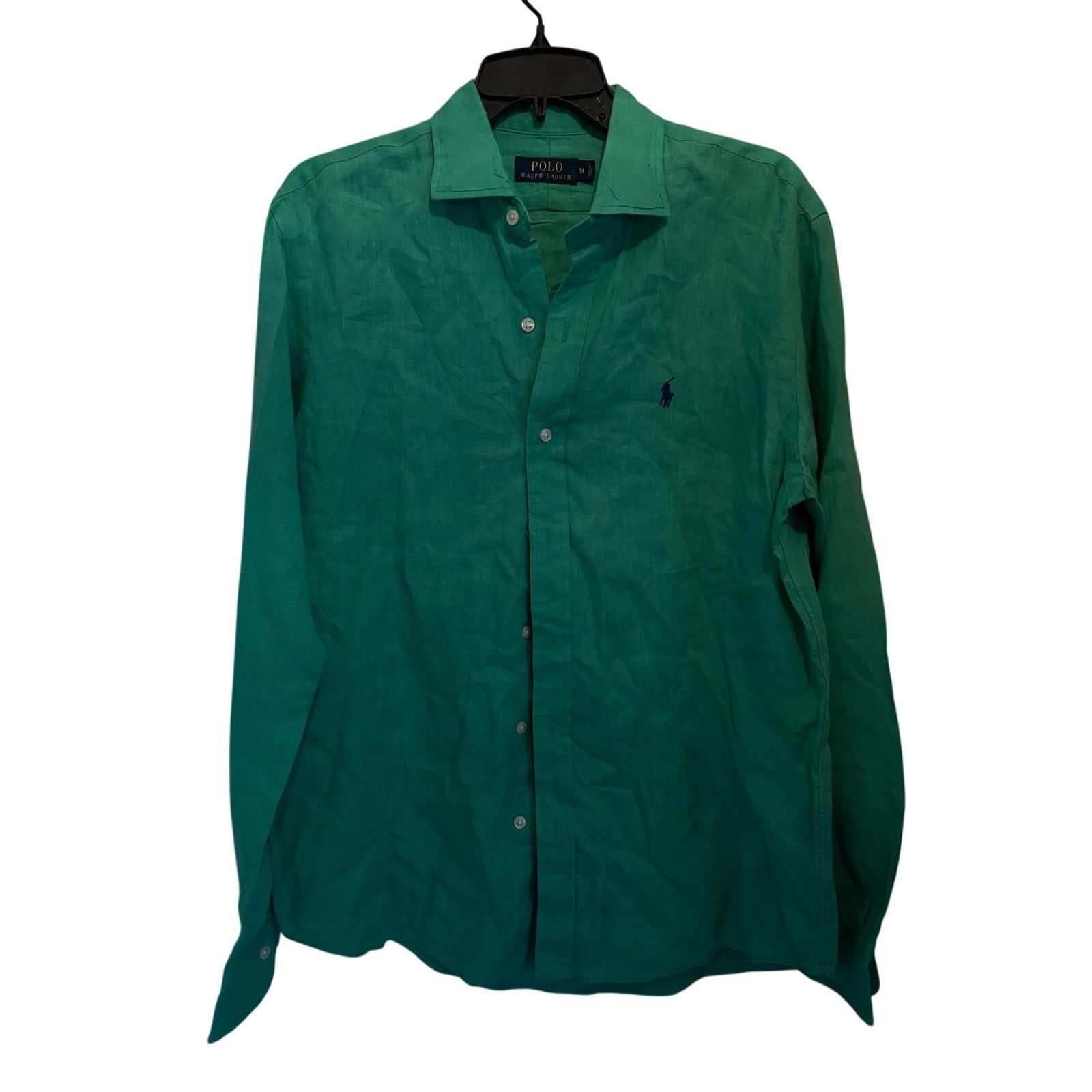 Polo Ralph Lauren 100% Linen Green Stunning Shirt Men's M