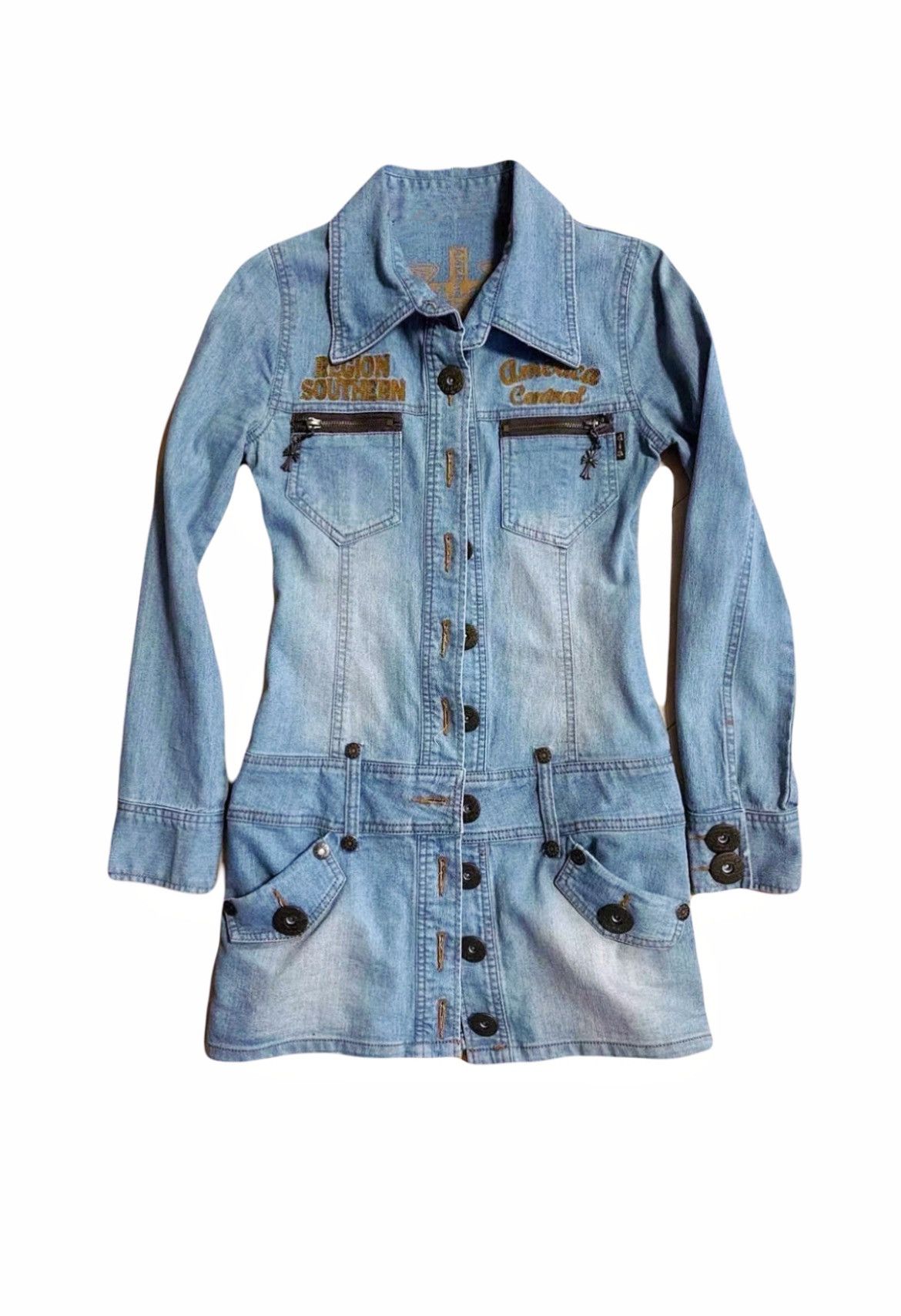 Japanese Brand RARE D.i.a. denim mini dress 💖💙 Size ONE SIZE - 3 Thumbnail
