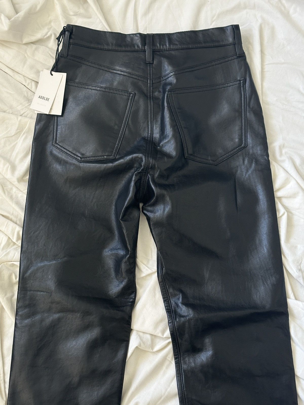 Agolde 90's Pinch Waist Leather Jeans Size 27" / US 4 / IT 40 - 7 Thumbnail