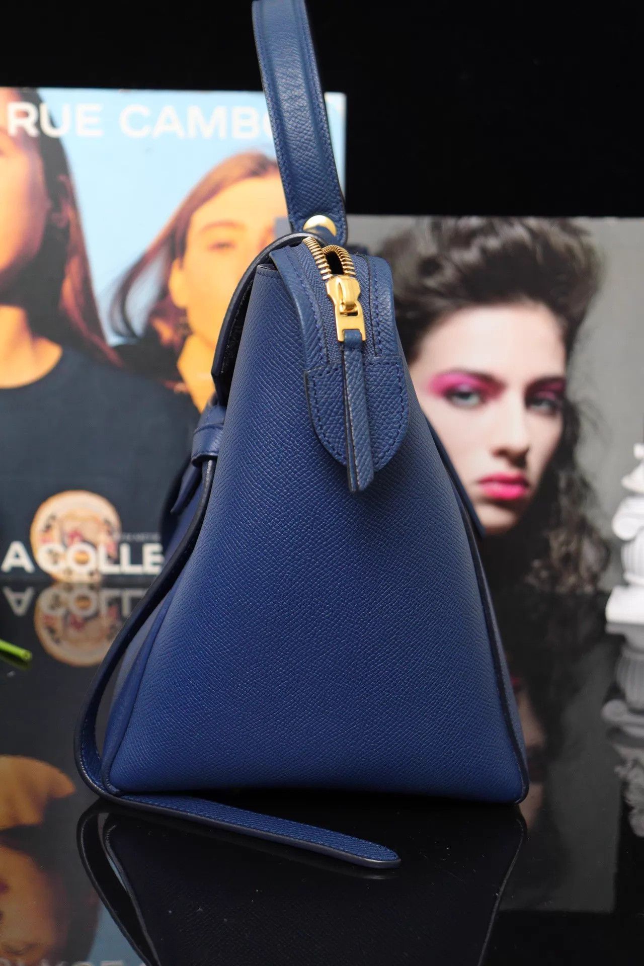 Celine Celine Mini Fish Bag Blue Gold 28x23x17 16Y Strap Size ONE SIZE - 3 Thumbnail