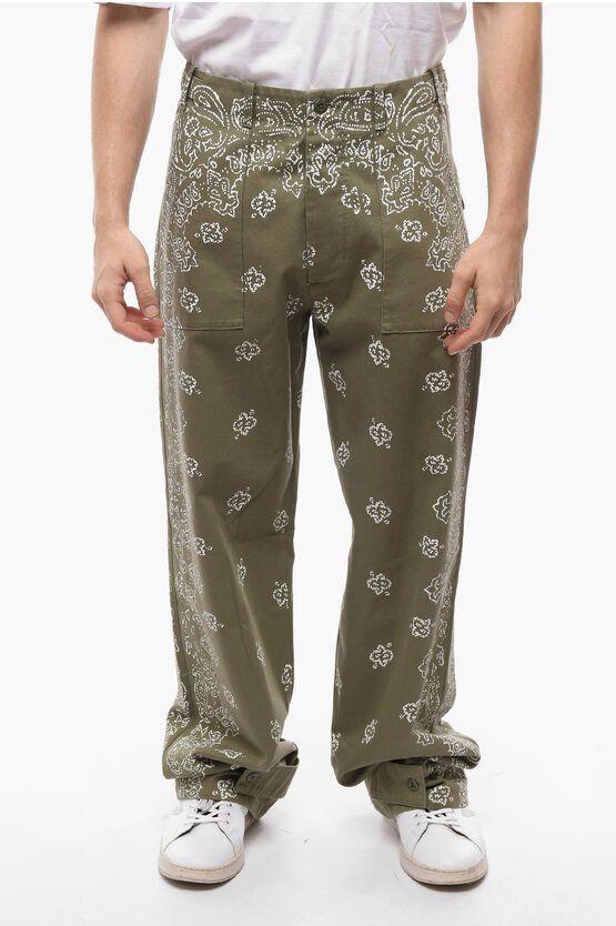 Amiri o1y0525 Casual Pant in Military Green/White Size US 32 / EU 48 - 1 Thumbnail